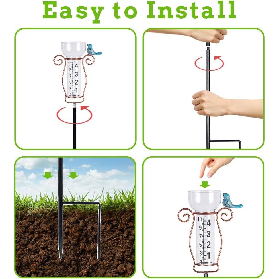 Pluviómetro Exterior Venniy 60.96 cm con Estaca de Metal