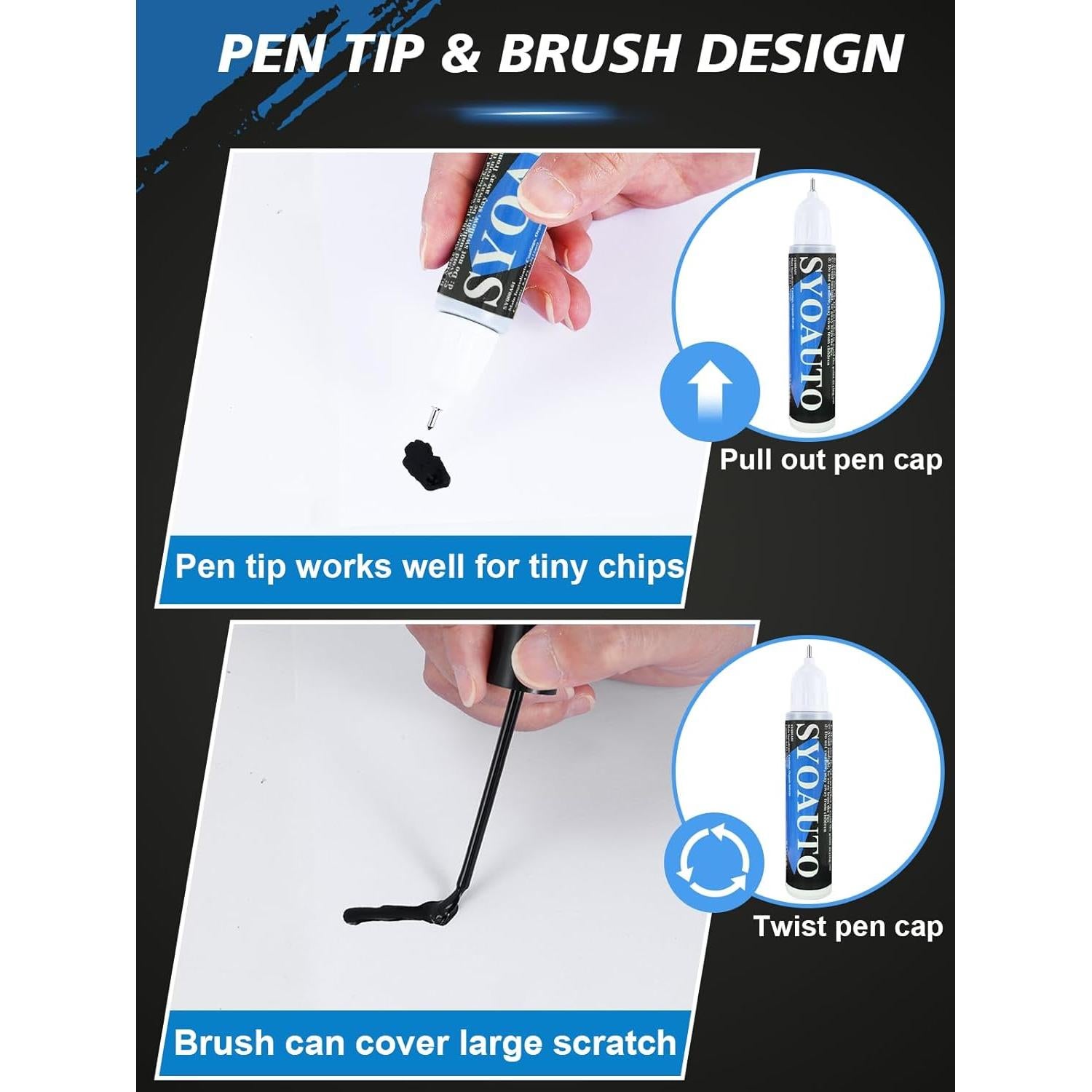 Pintura de Retoque Automotriz SYOAUTO Gris 0.4 Oz 2 en 1