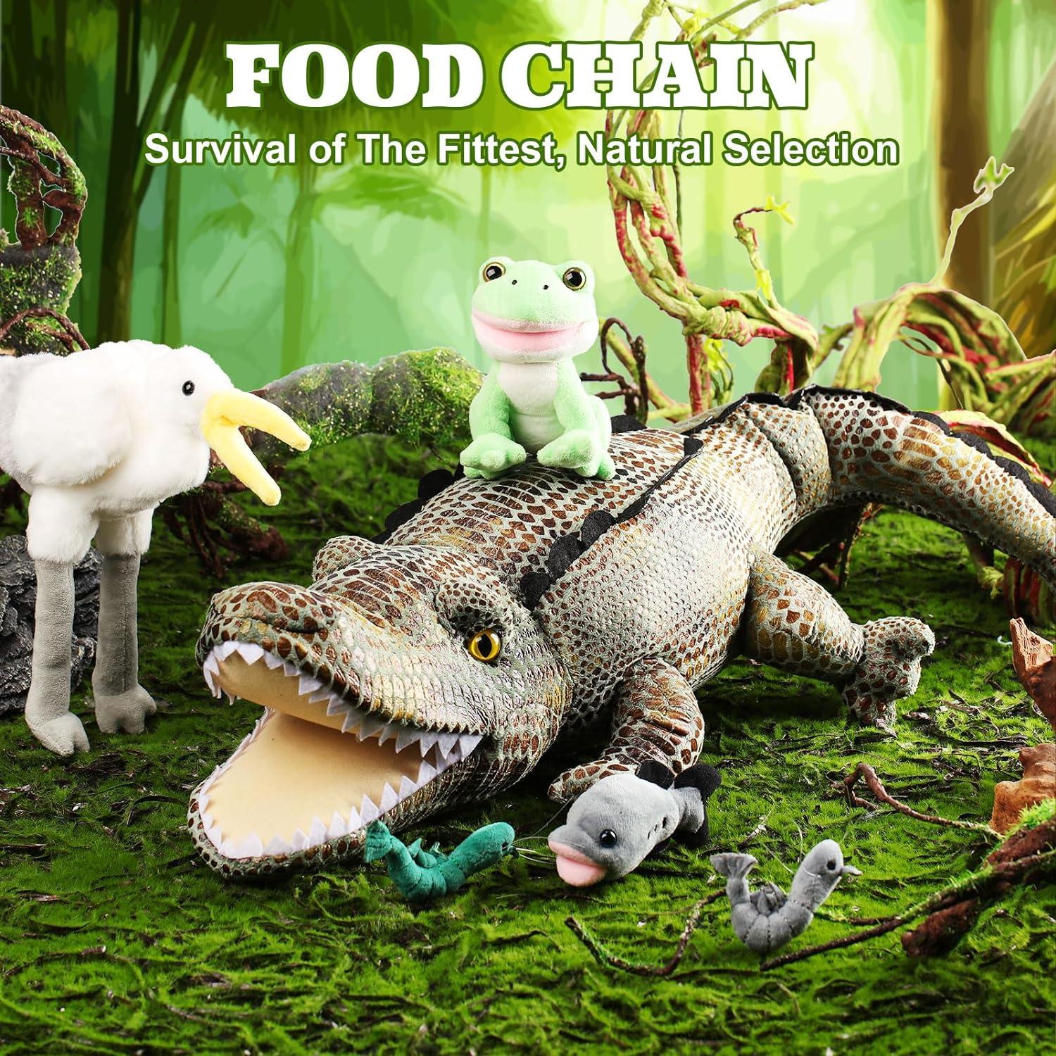 Juguete de Peluche Cocodrilo Leyndo 55.88 cm 6 en 1 Animales