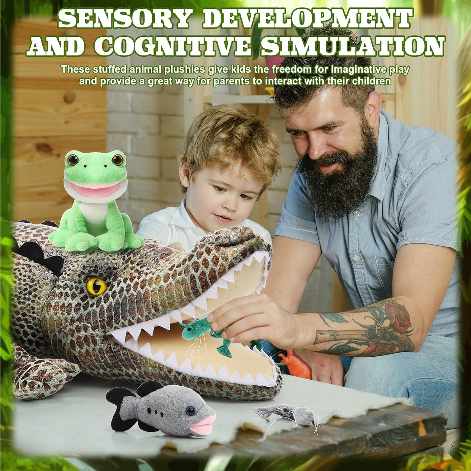 Juguete de Peluche Cocodrilo Leyndo 55.88 cm 6 en 1 Animales