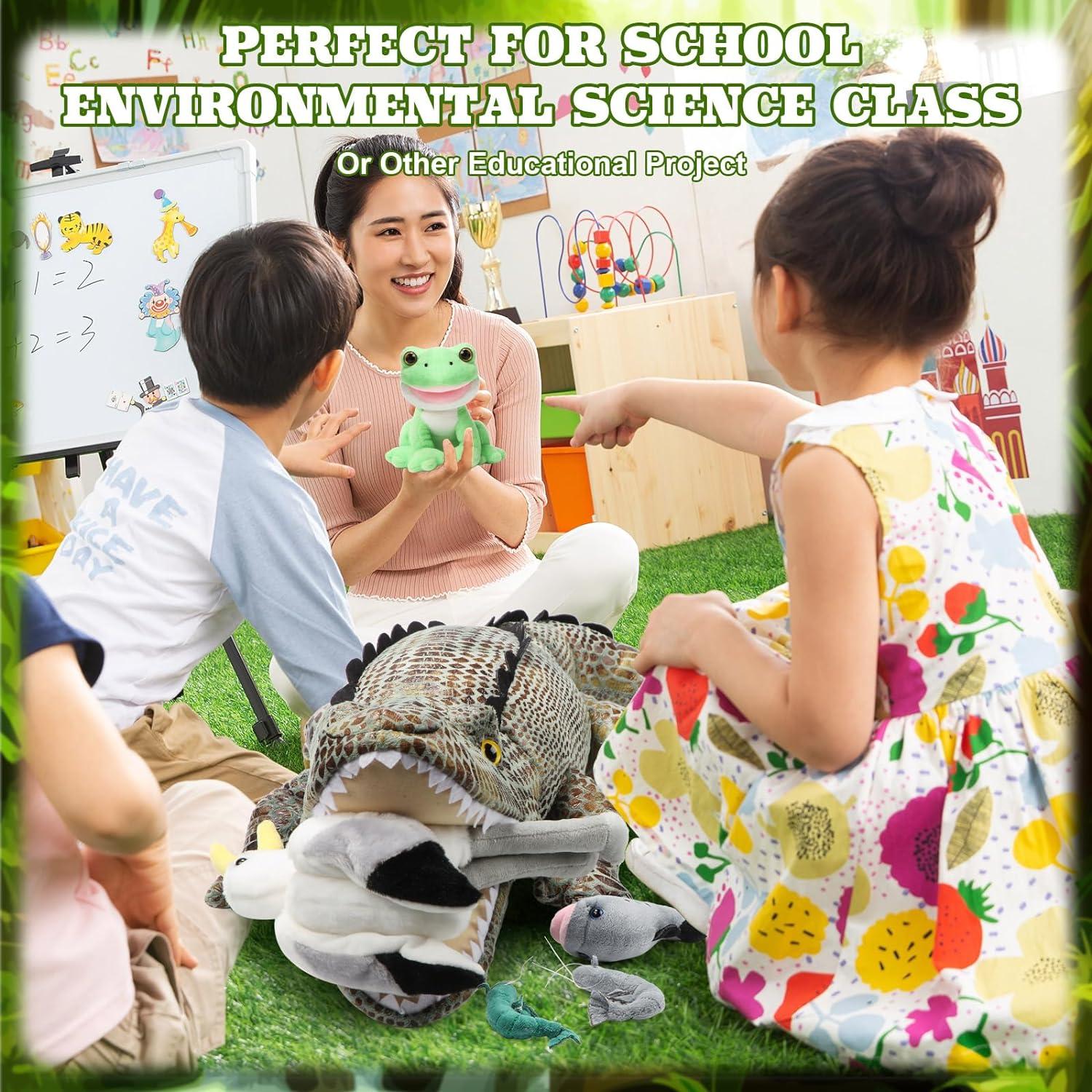 Juguete de Peluche Cocodrilo Leyndo 55.88 cm 6 en 1 Animales