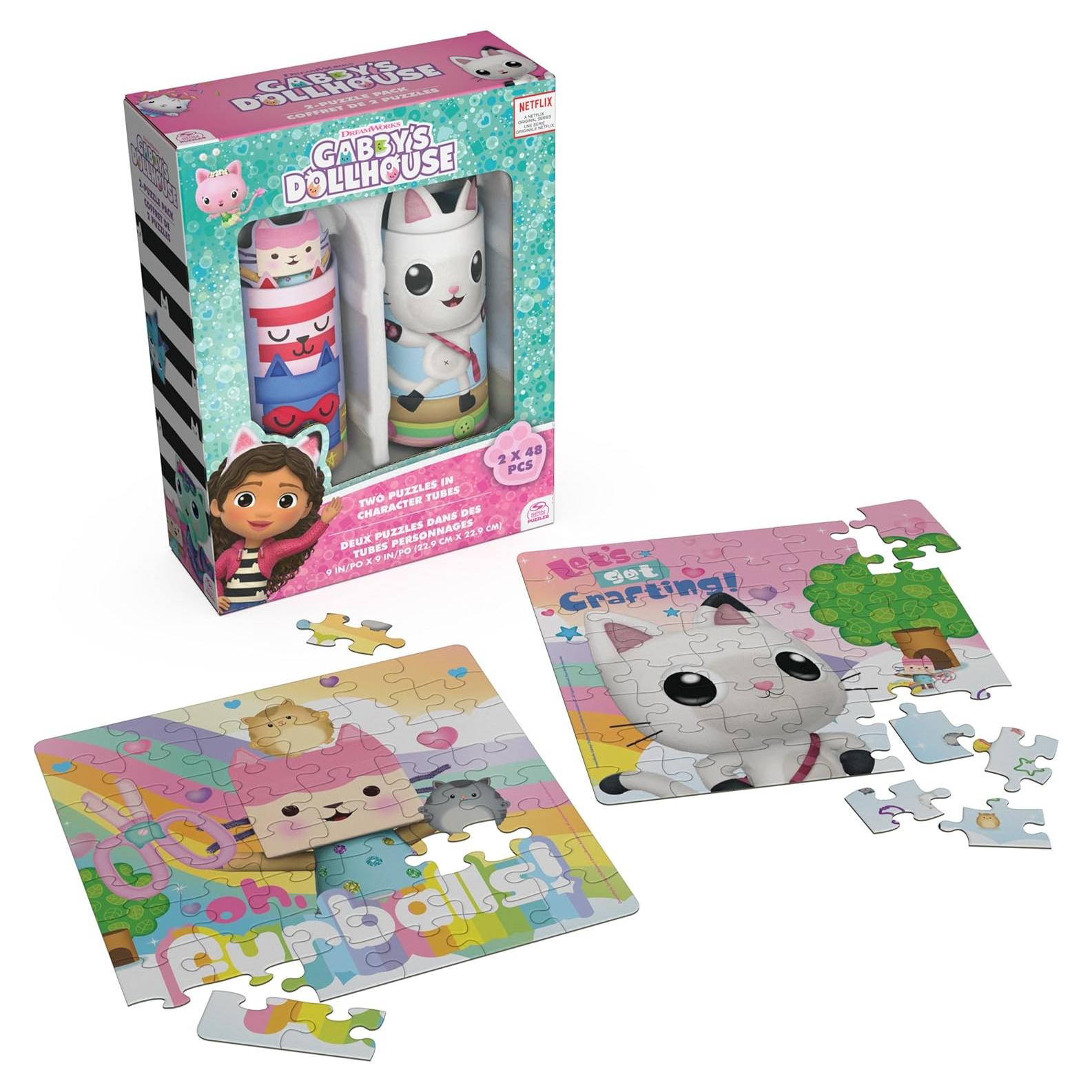 Rompecabezas Gabby's Dollhouse Spin Master - 2 Tubos 48 Piezas