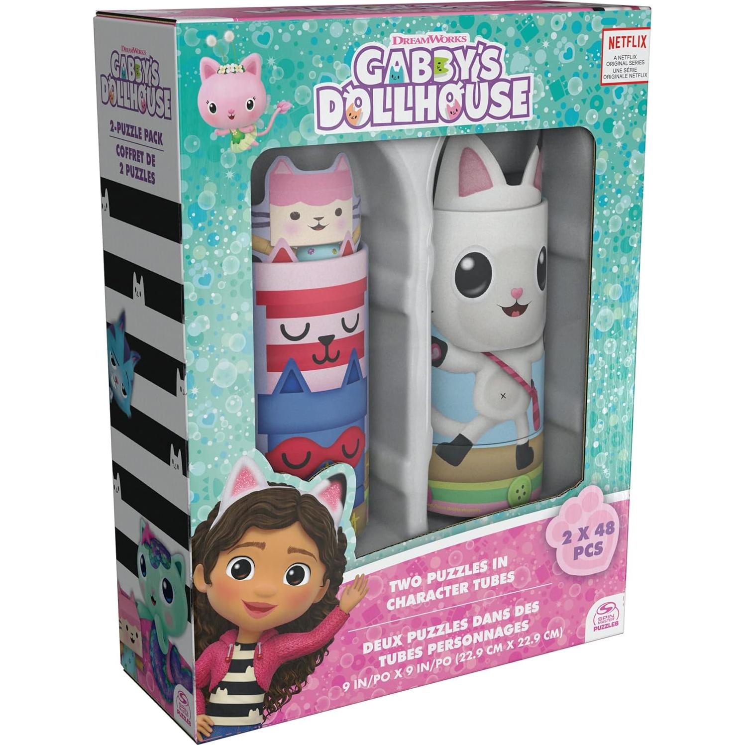 Rompecabezas Gabby's Dollhouse Spin Master - 2 Tubos 48 Piezas