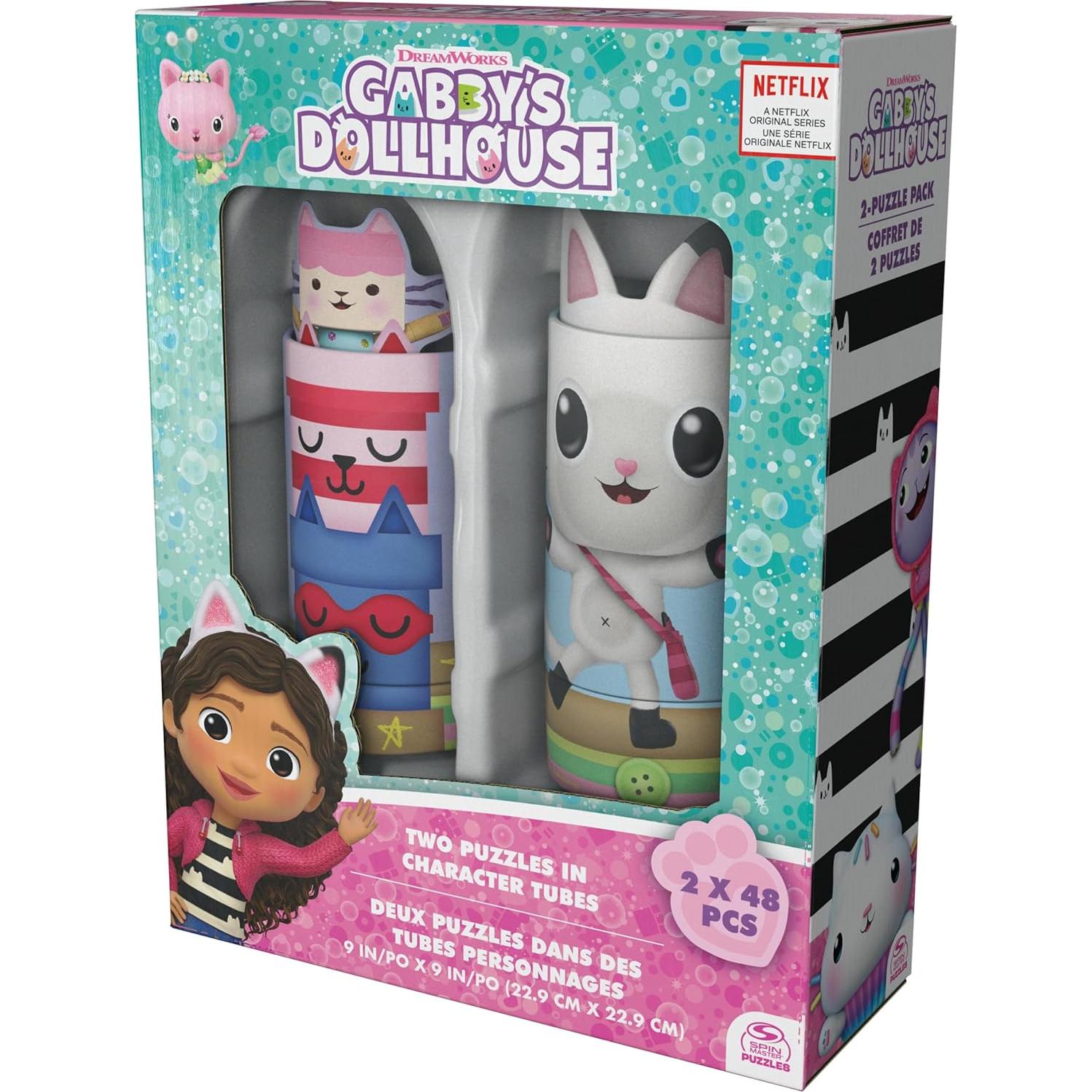 Rompecabezas Gabby's Dollhouse Spin Master - 2 Tubos 48 Piezas