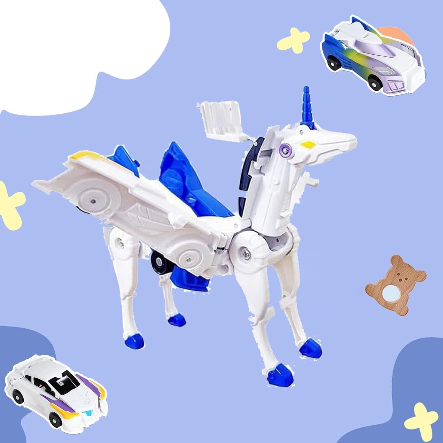 Coche Transformador Unicornio FOTN 25.4x5.1x6.9cm Azul