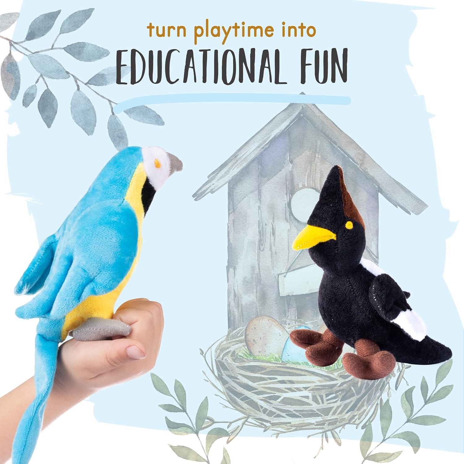 Conjunto de 4 Pájaro de Peluche Interactivos Peluche Creaciones