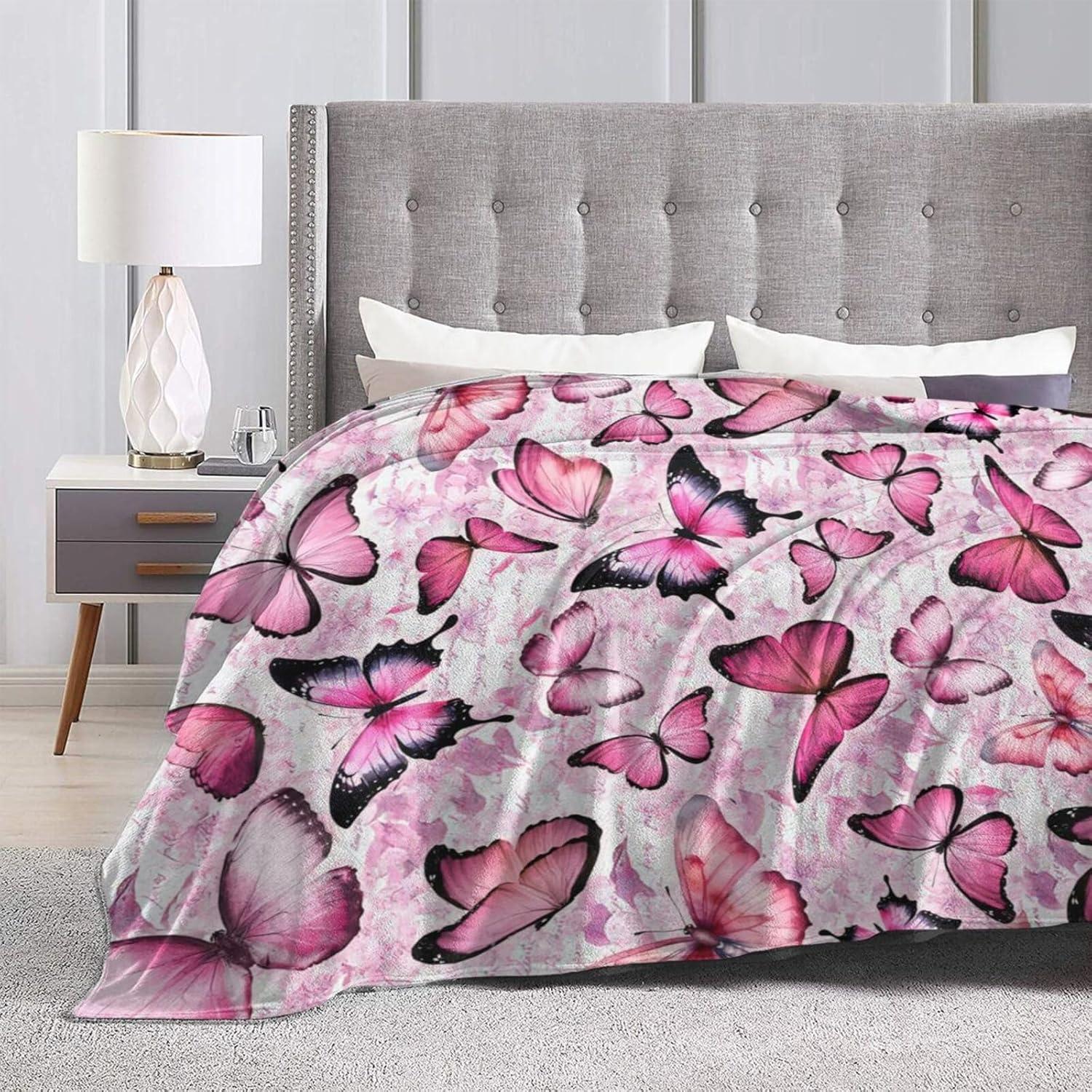 Manta de Franela Fuzawet Mariposa 127x101 cm Suave y Cálida