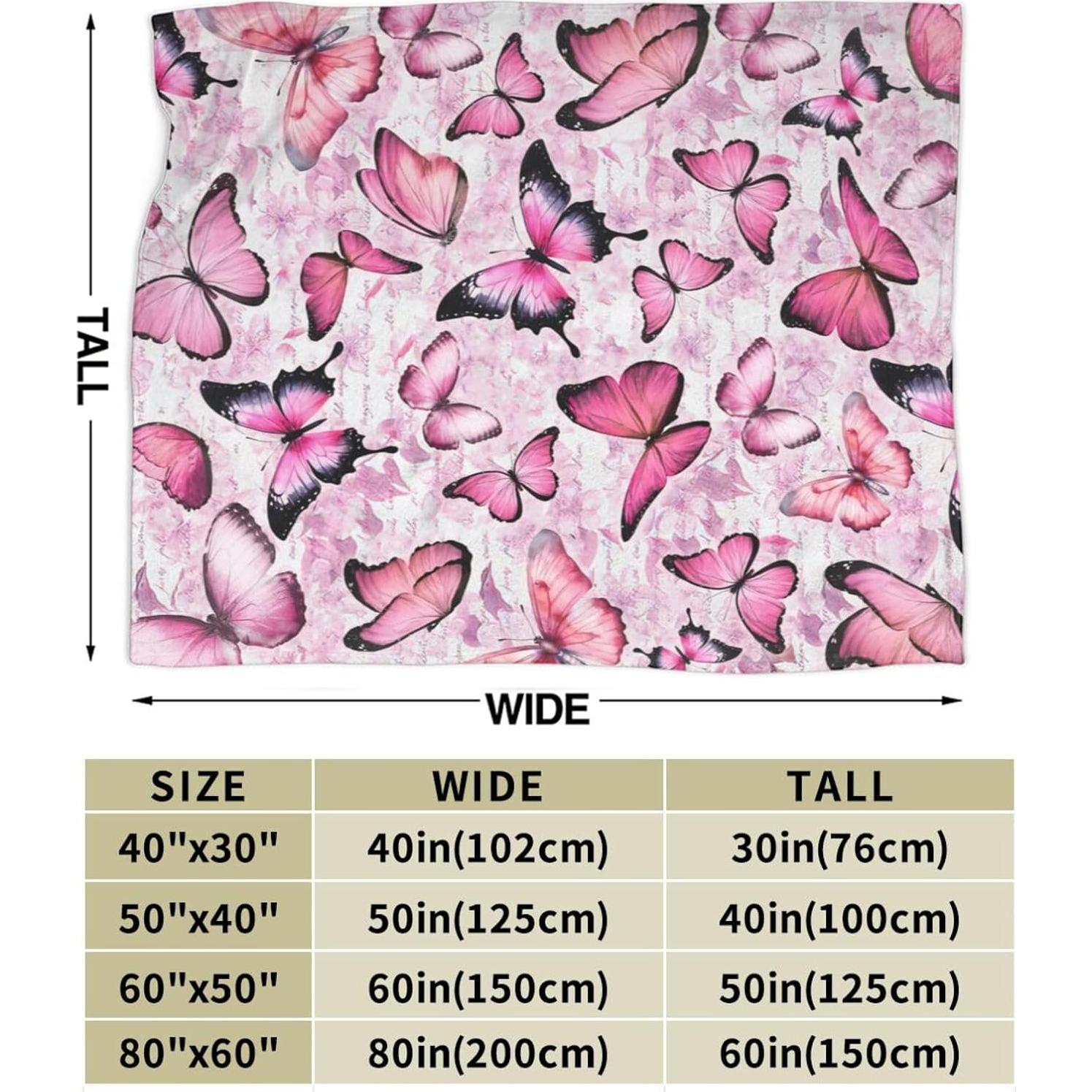 Manta de Franela Fuzawet Mariposa 127x101 cm Suave y Cálida