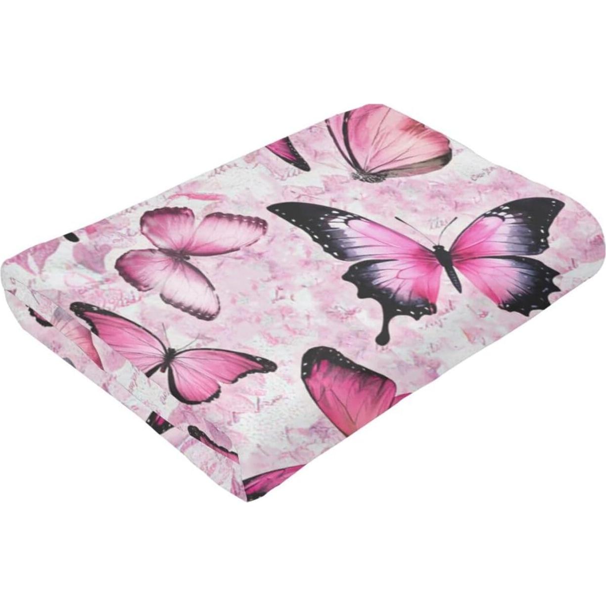 Manta de Franela Fuzawet Mariposa 127x101 cm Suave y Cálida