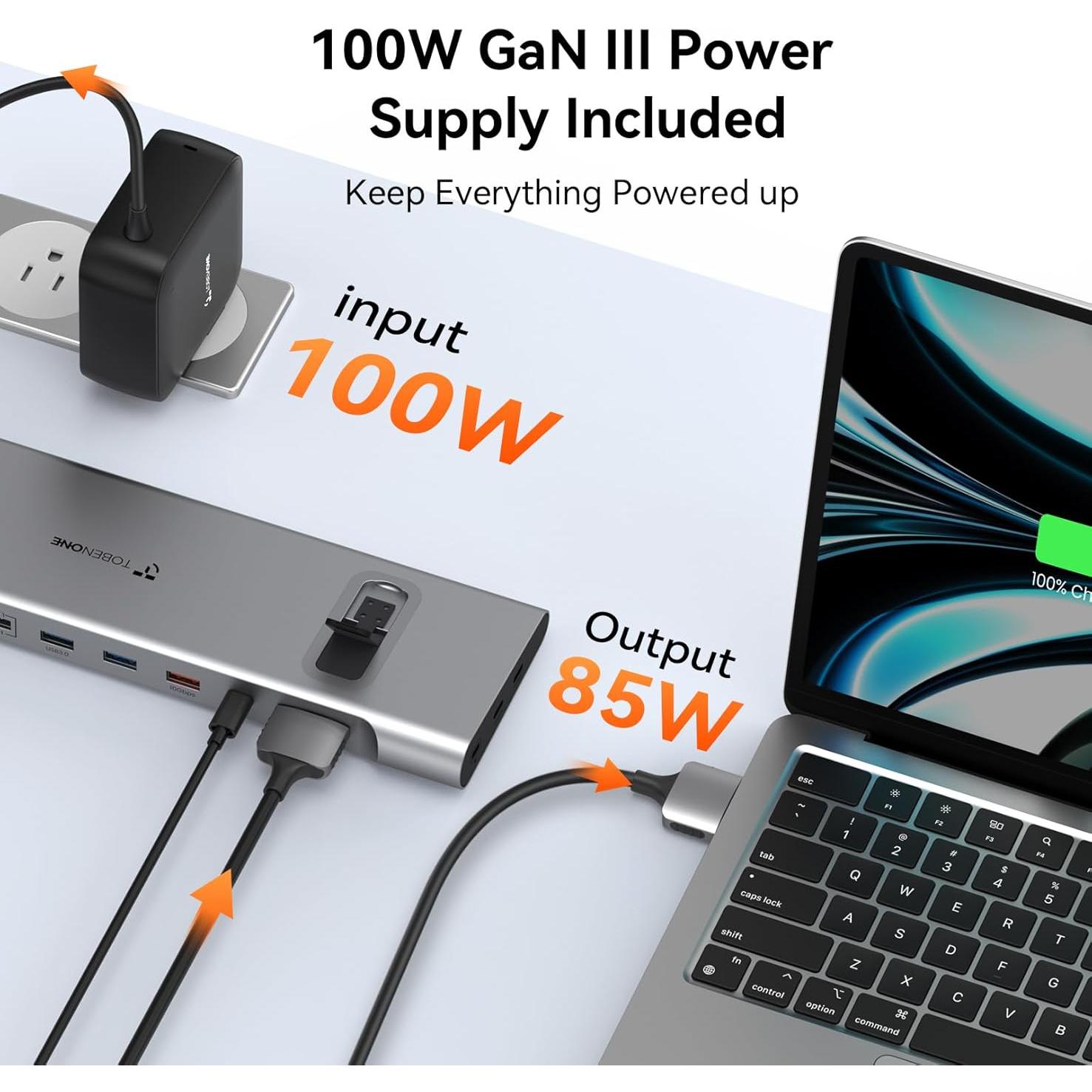 TobenONE Estación Acoplamiento MacBook Air M4 Doble Monitor 4K