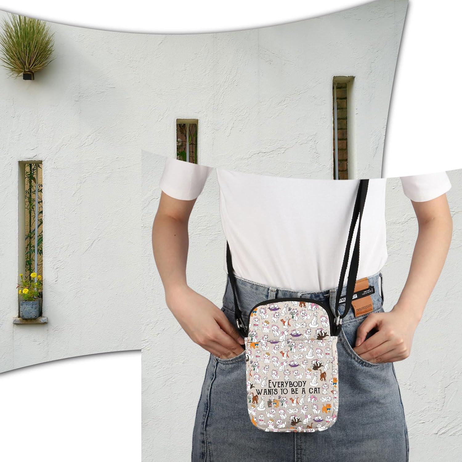 Bolso Cruzado de Lona Aristocats para Mujeres 21.4x14.5cm