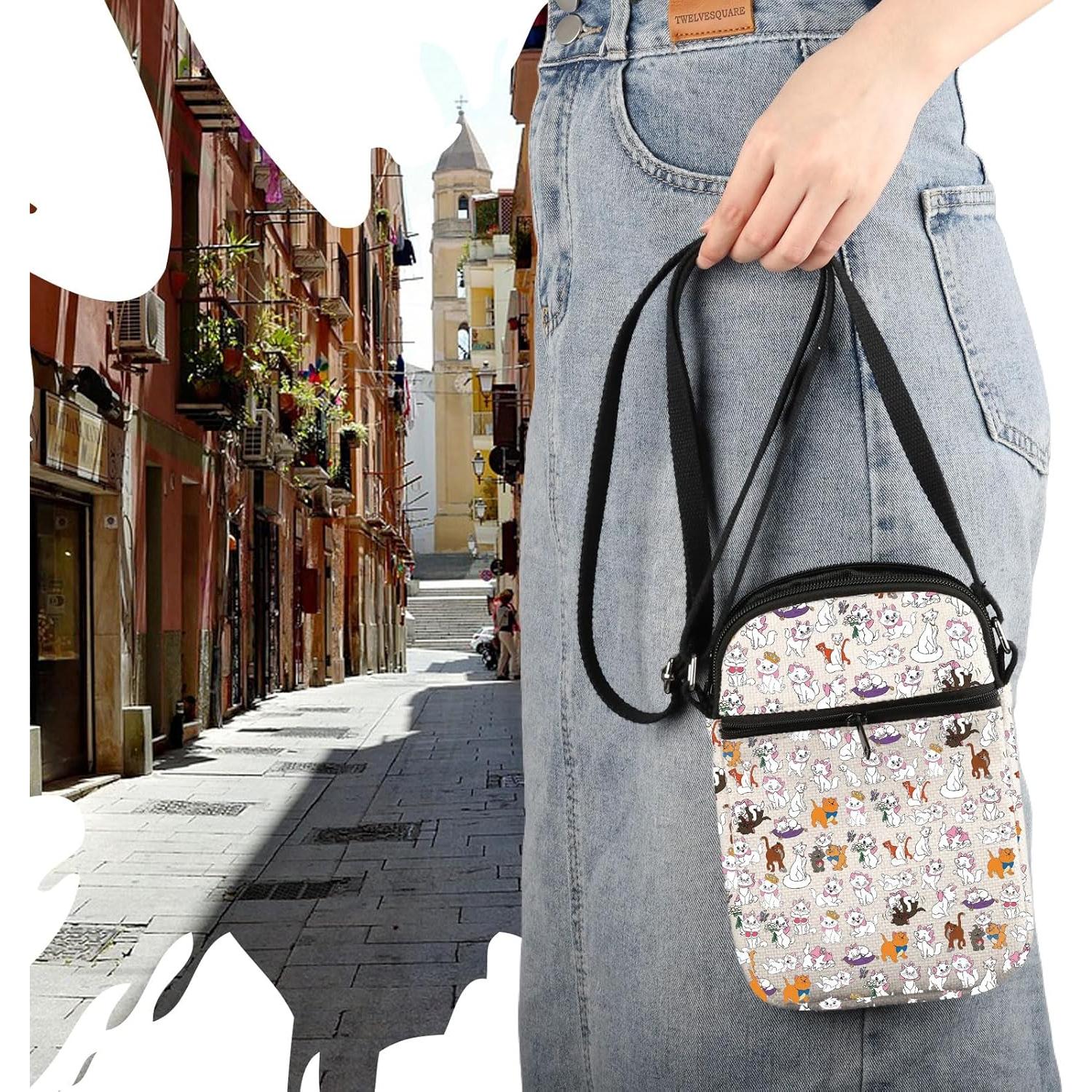 Bolso Cruzado de Lona Aristocats para Mujeres 21.4x14.5cm