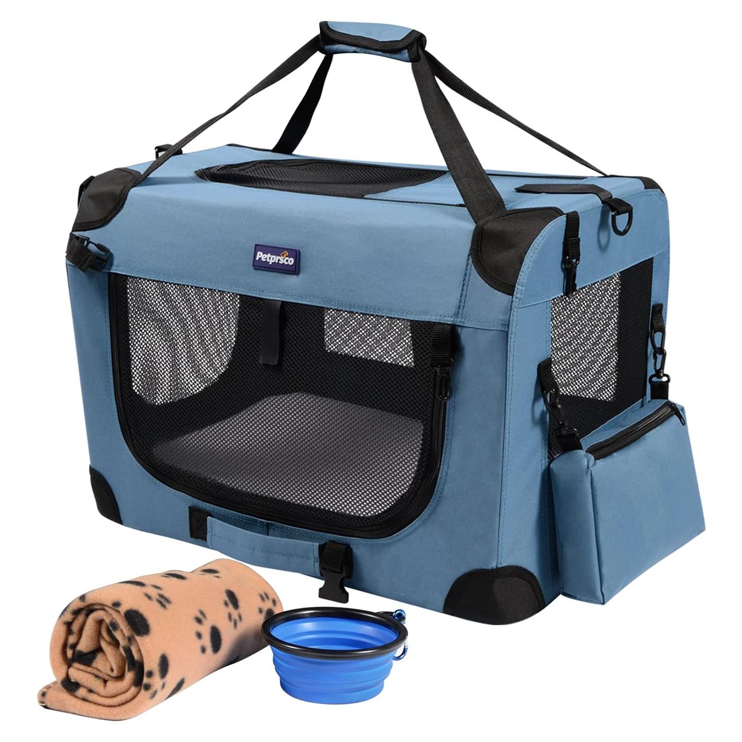Jaula Plegable para Perros Petprsco 60x43x43 cm con Manta