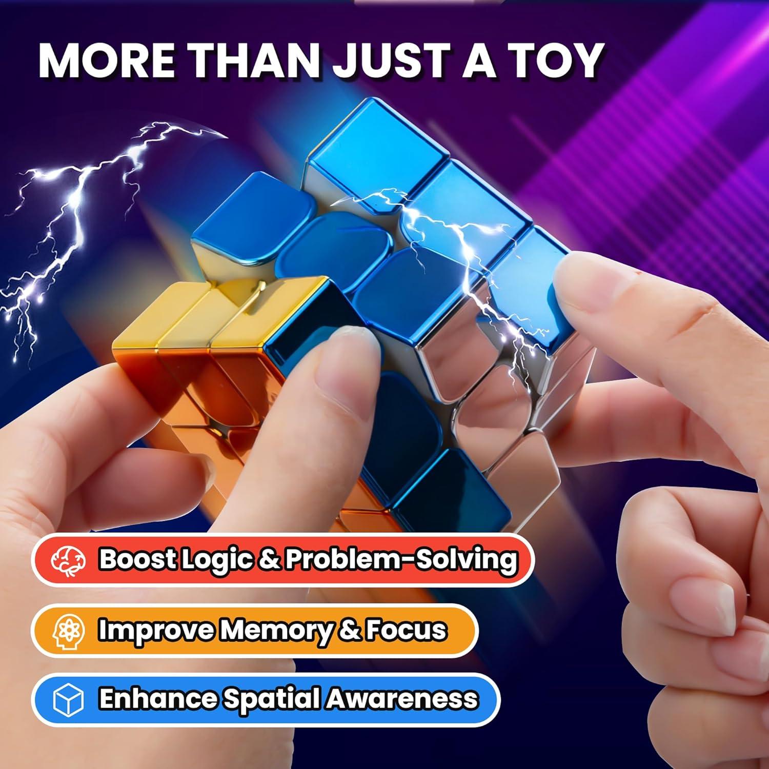 Cubo Rápido 3x3 GONINO Espejo Magnético con Soporte