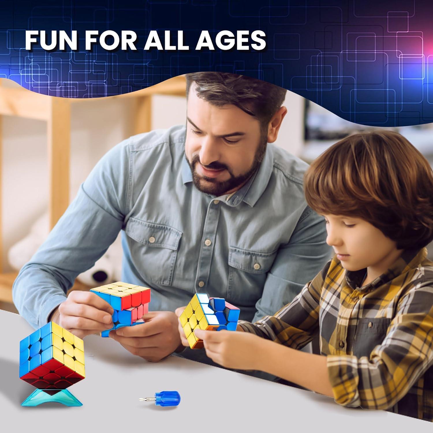 Cubo Rápido 3x3 GONINO Espejo Magnético con Soporte