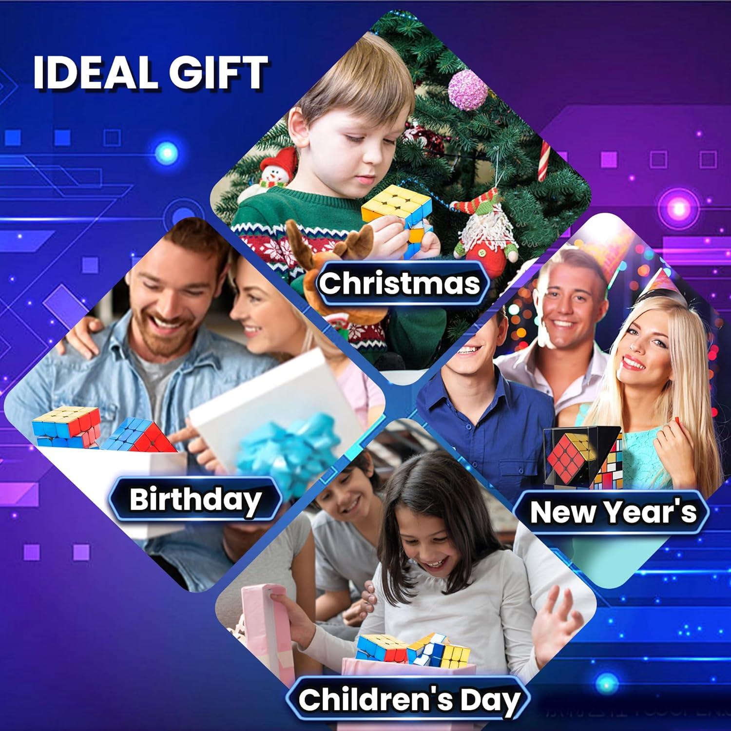 Cubo Rápido 3x3 GONINO Espejo Magnético con Soporte