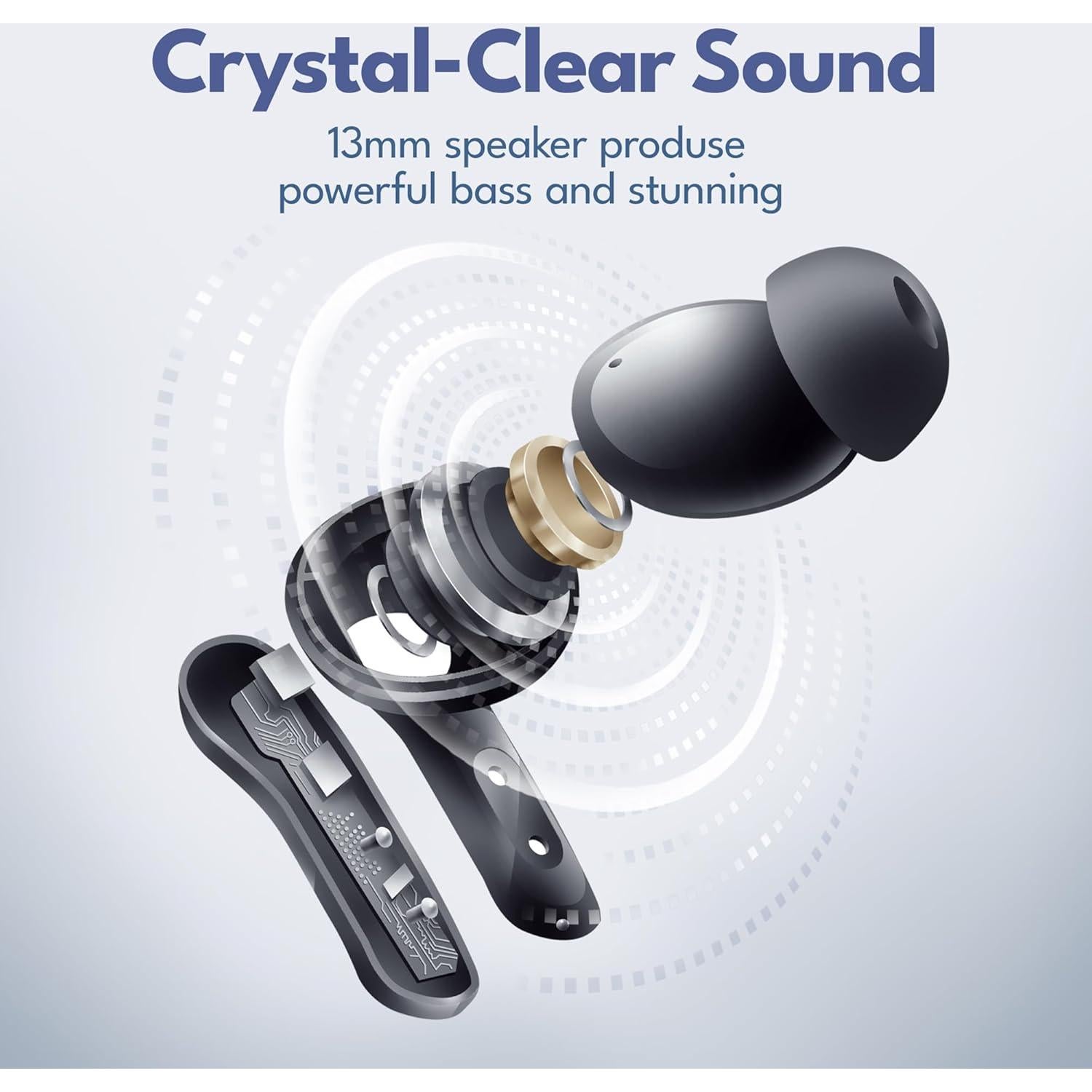 Auriculares Inalámbricos Groovz 27h Bluetooth 5.3 IPX4 Azul Claro