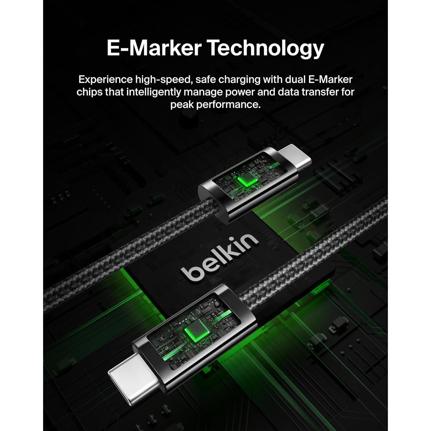 Cable USB-C a USB-C Belkin 1M 240W Carga Rápida Negro