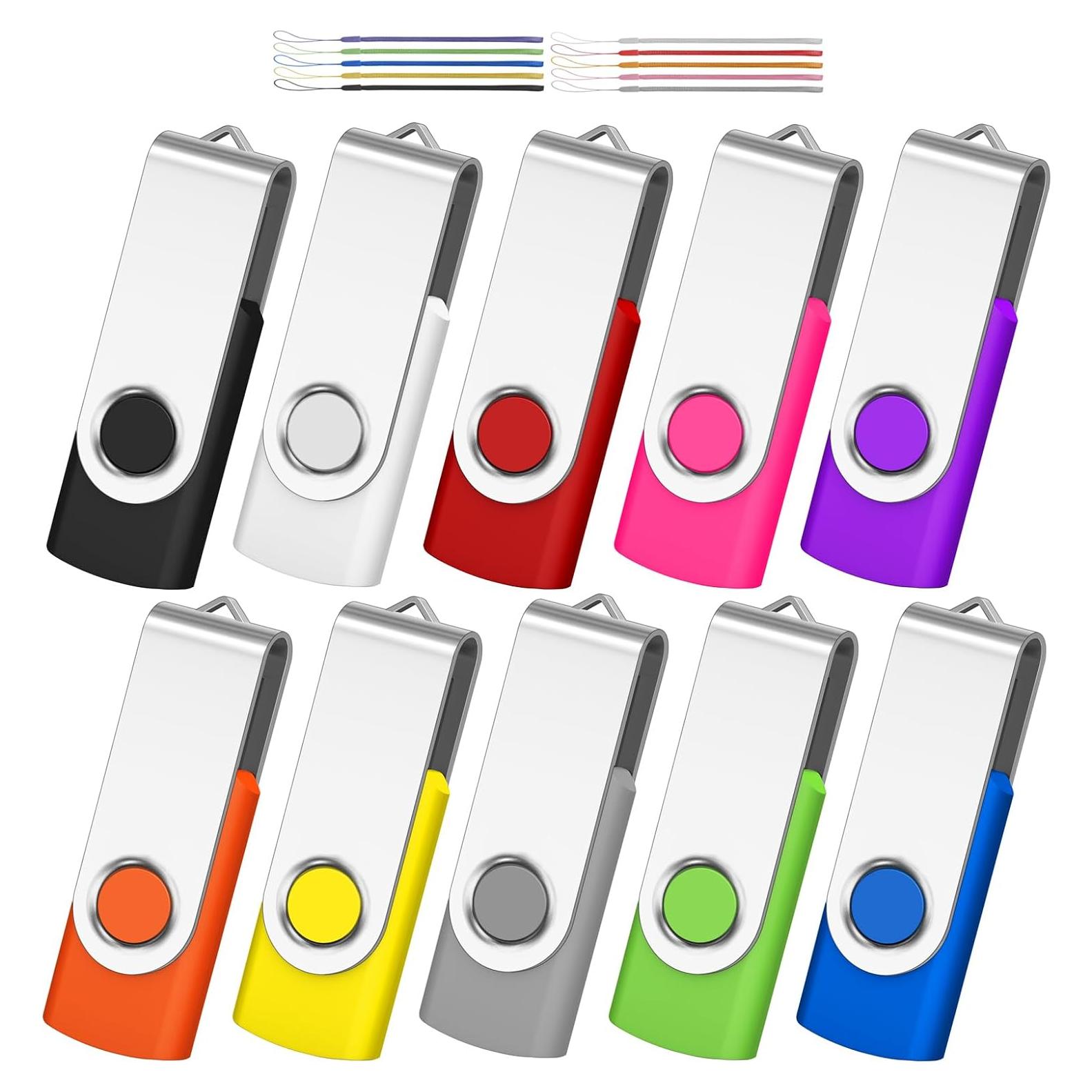 Paquete de 10 Unidades Flash USB AreTop 128MB Colores Mezclados