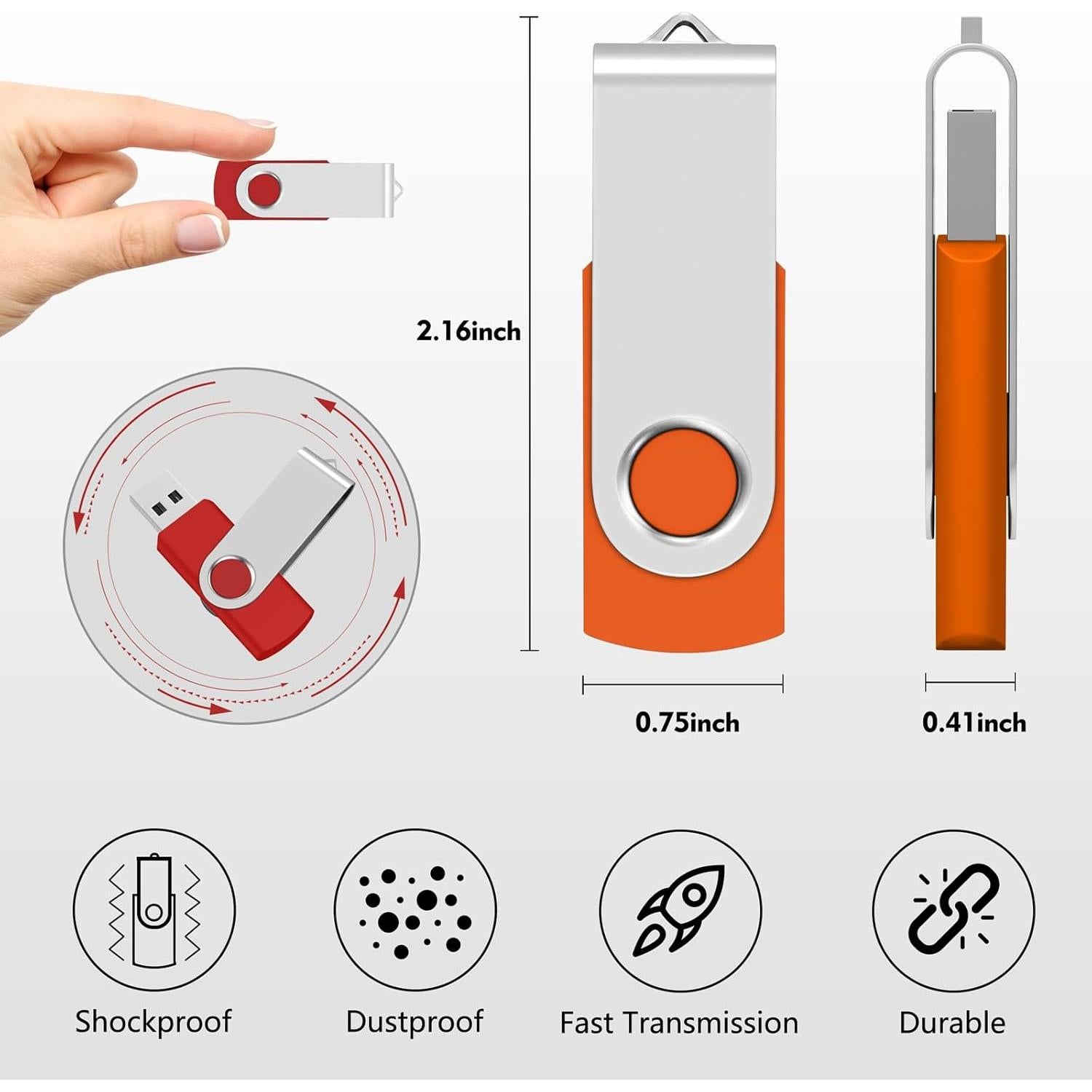 Paquete de 10 Unidades Flash USB AreTop 128MB Colores Mezclados