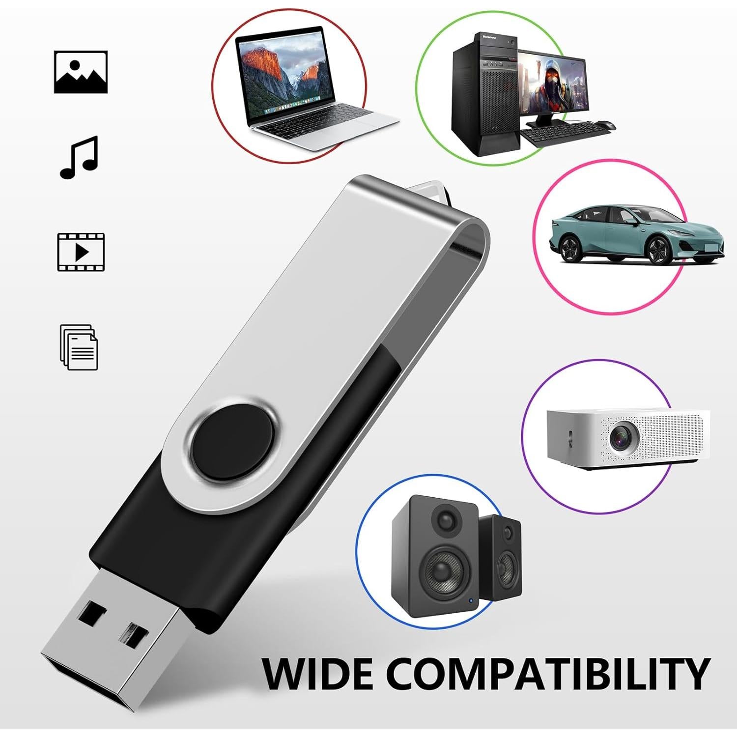 Paquete de 10 Unidades Flash USB AreTop 128MB Colores Mezclados