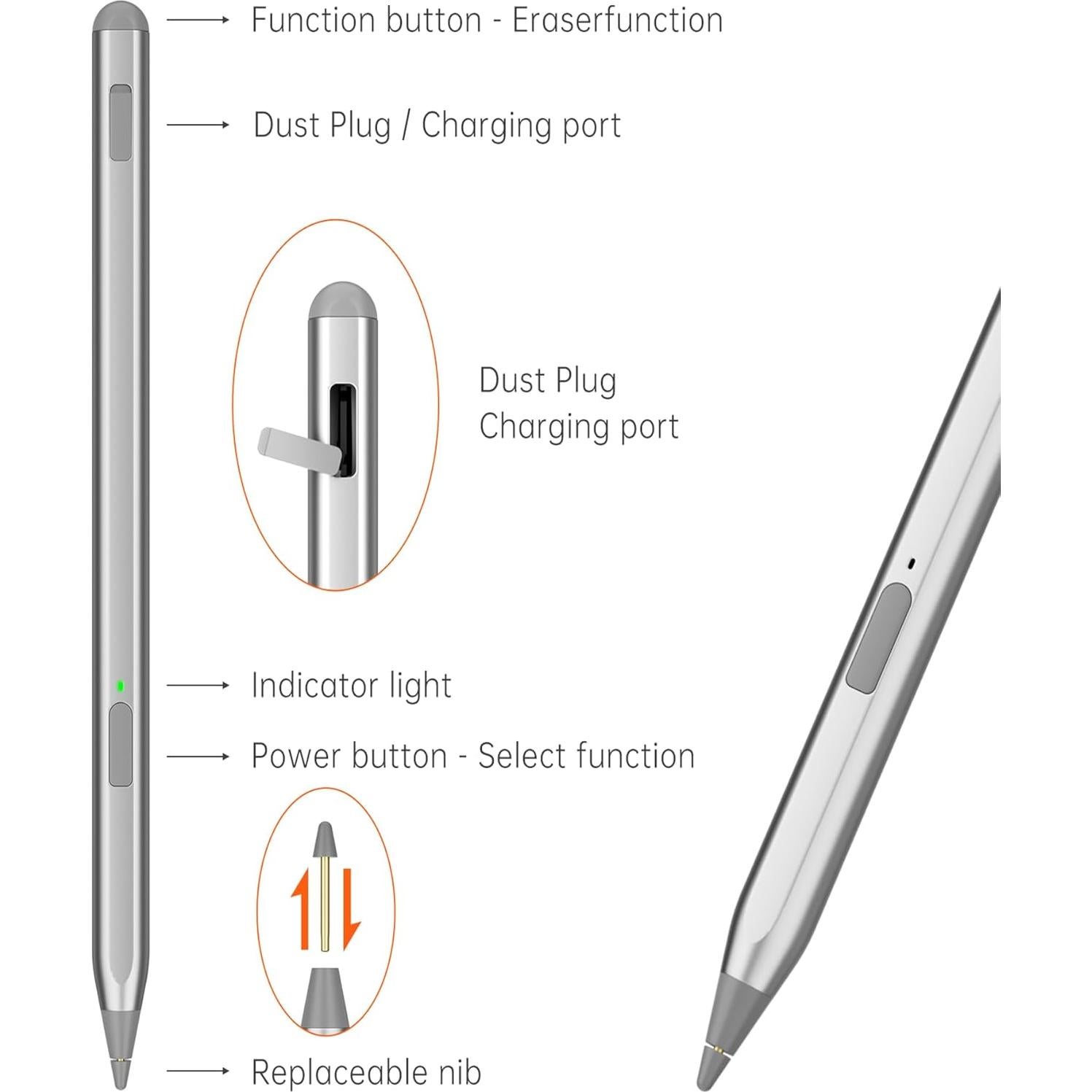Lápiz Stylus Uogic USI 2.0 Recargable para Fire Max 11 HD 10