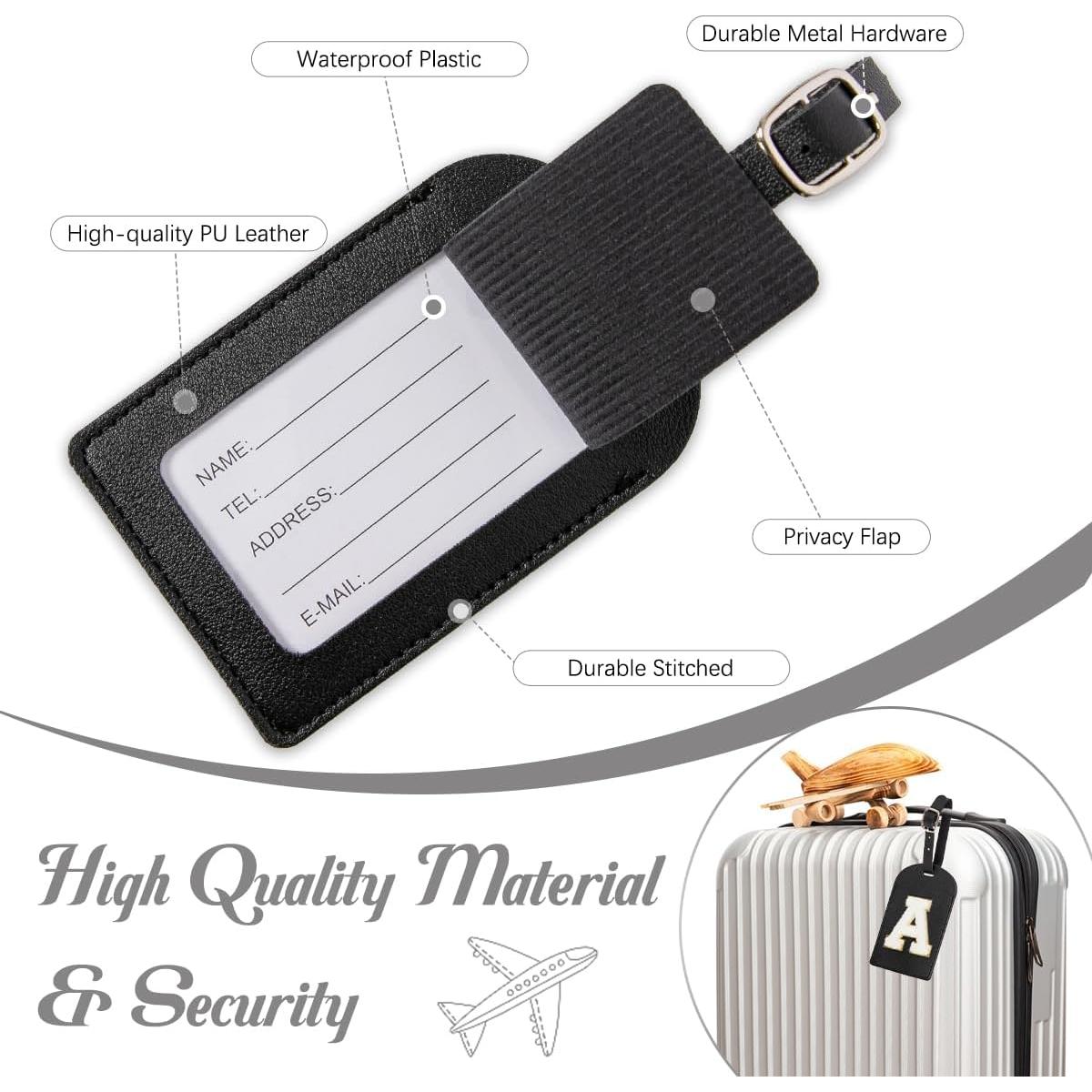 Juego de Funda de Pasaporte y Etiqueta de Equipaje Ulico Initial Negro