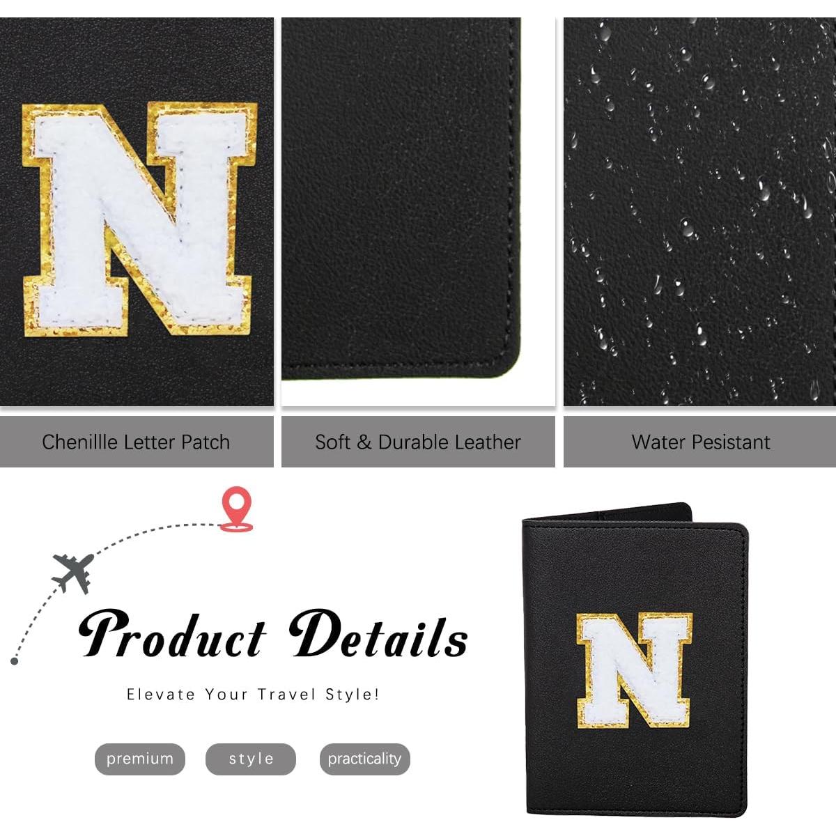 Juego de Funda de Pasaporte y Etiqueta de Equipaje Ulico Initial Negro