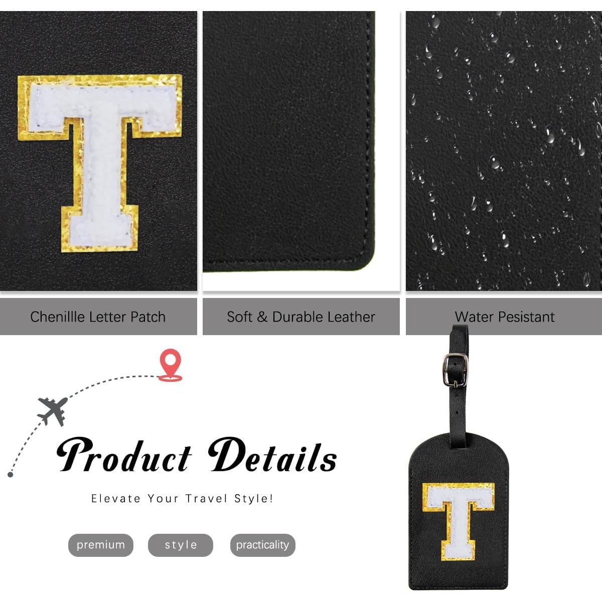 Juego de Funda de Pasaporte y Etiqueta de Equipaje Ulico Initial Negro