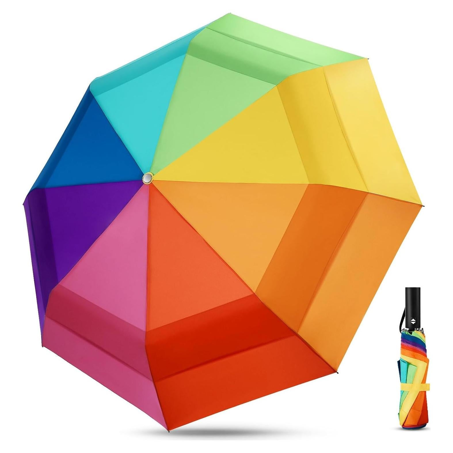 Paraguas Arcoíris ECOBRELLA Doble Capa 137 cm Plegable