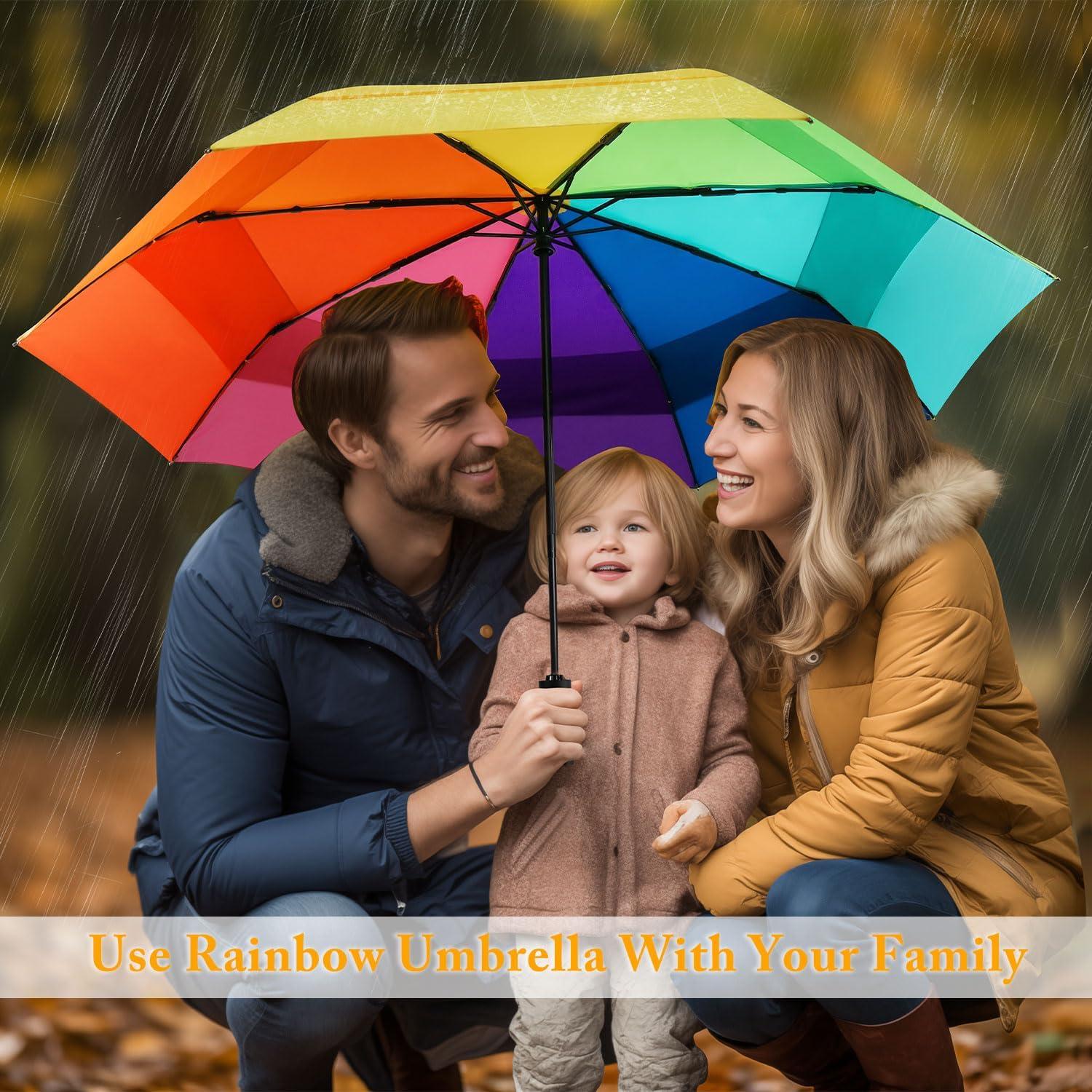 Paraguas Arcoíris ECOBRELLA Doble Capa 137 cm Plegable