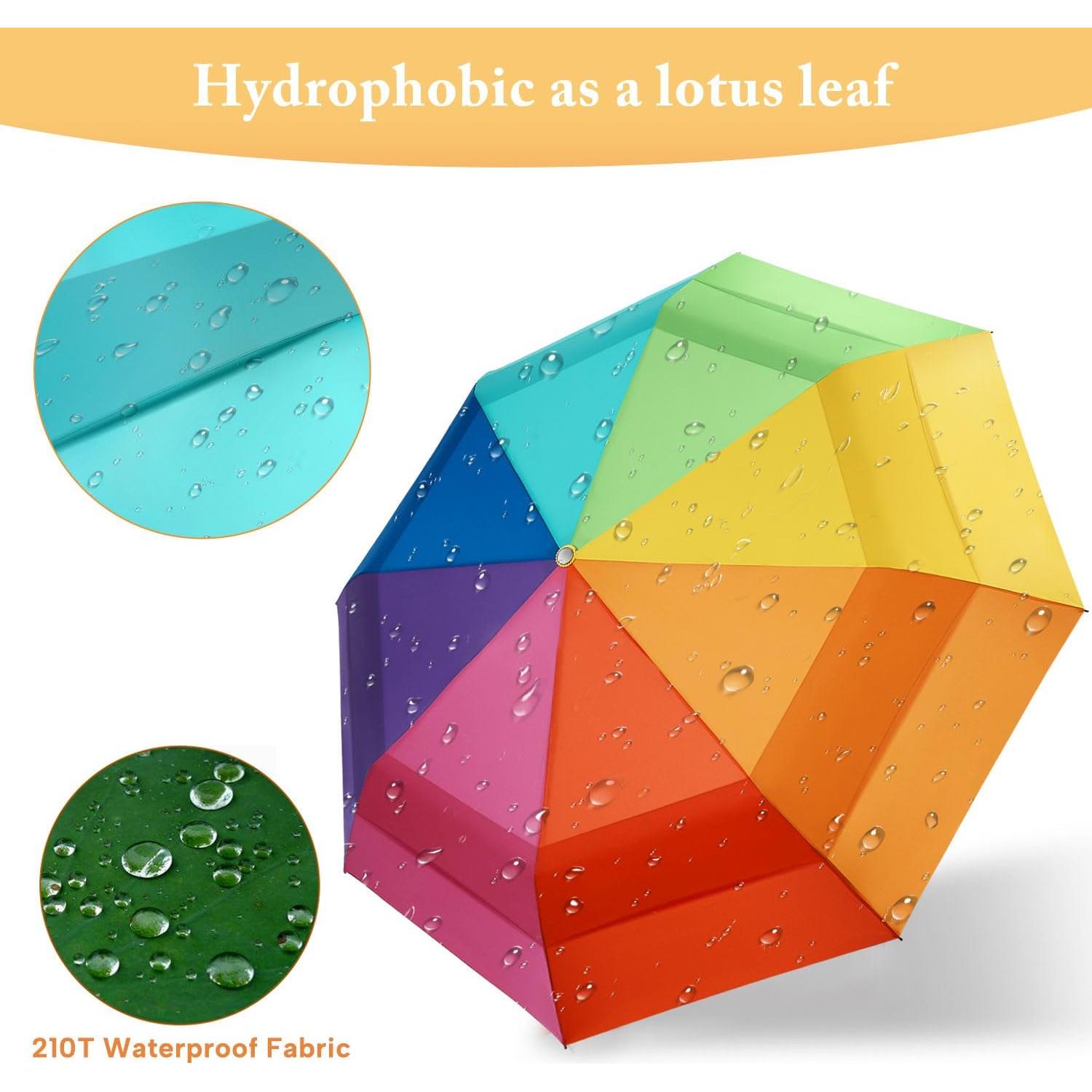 Paraguas Arcoíris ECOBRELLA Doble Capa 137 cm Plegable