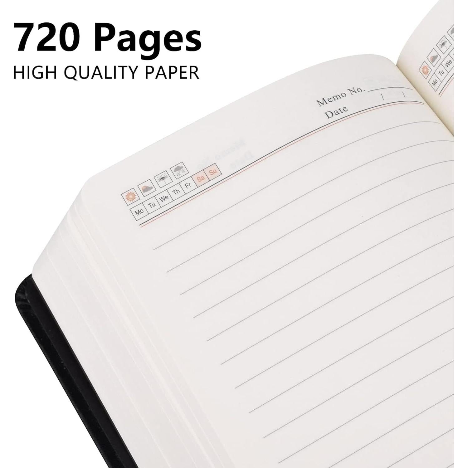 Cuaderno SAYEEC A7 de Cuero PU 360 Páginas Rayadas