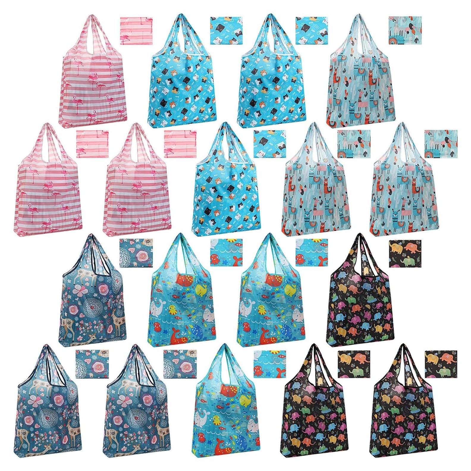 Bolsas de Compras Reutilizables Weewooday 18 Piezas Nylon