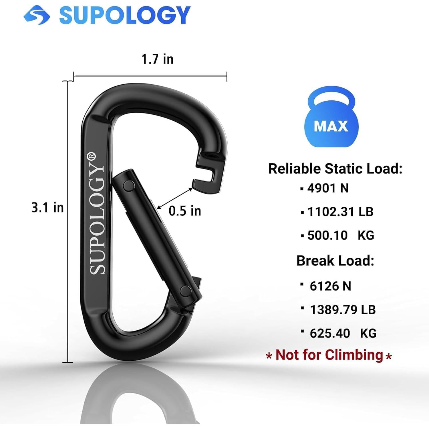 Clip de Carabinero SUPOLOGY 3" (80mm) Alta Resistencia 500kg
