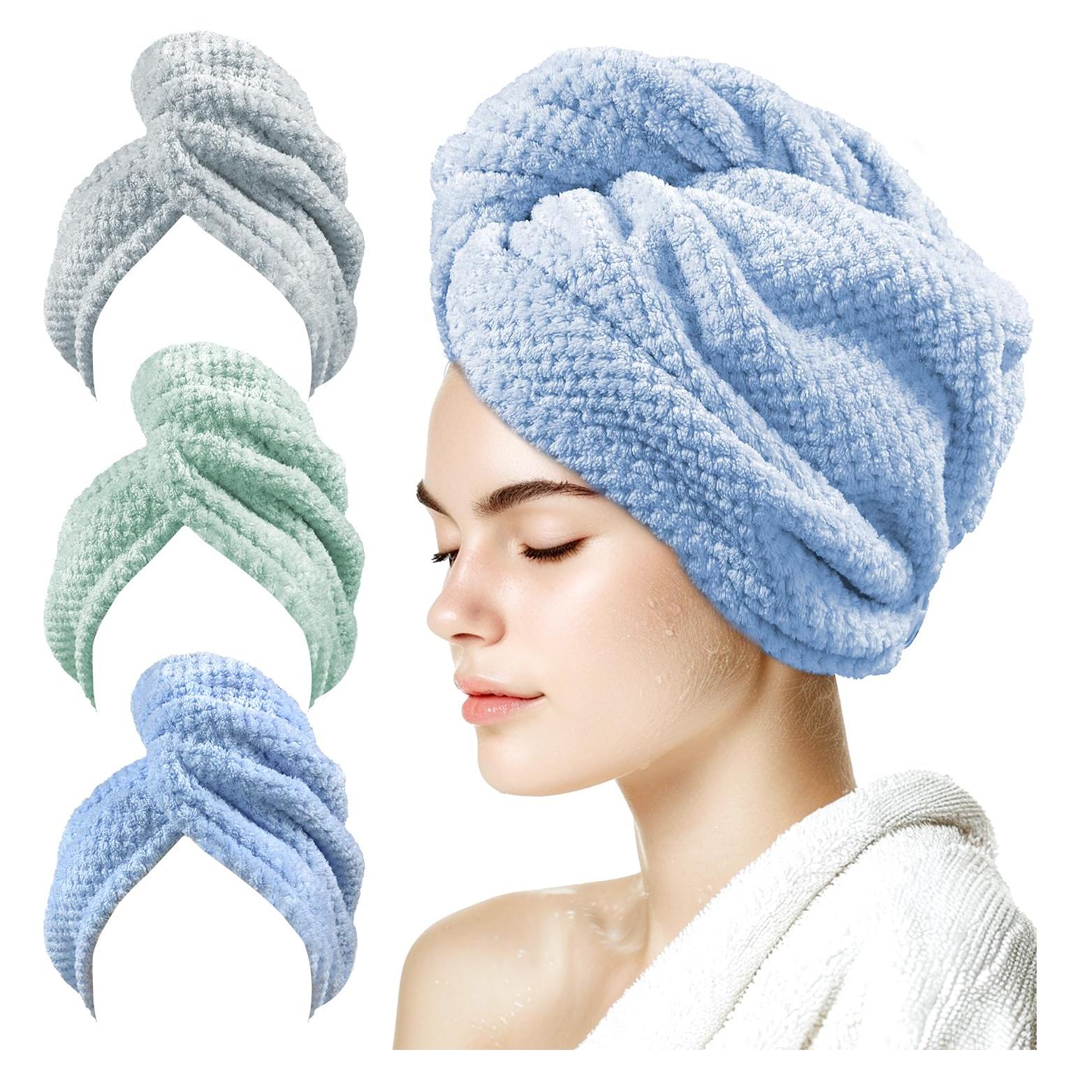 Paquete de 3 Toallas de Microfibra para Cabello Mis Cosas Novedosas