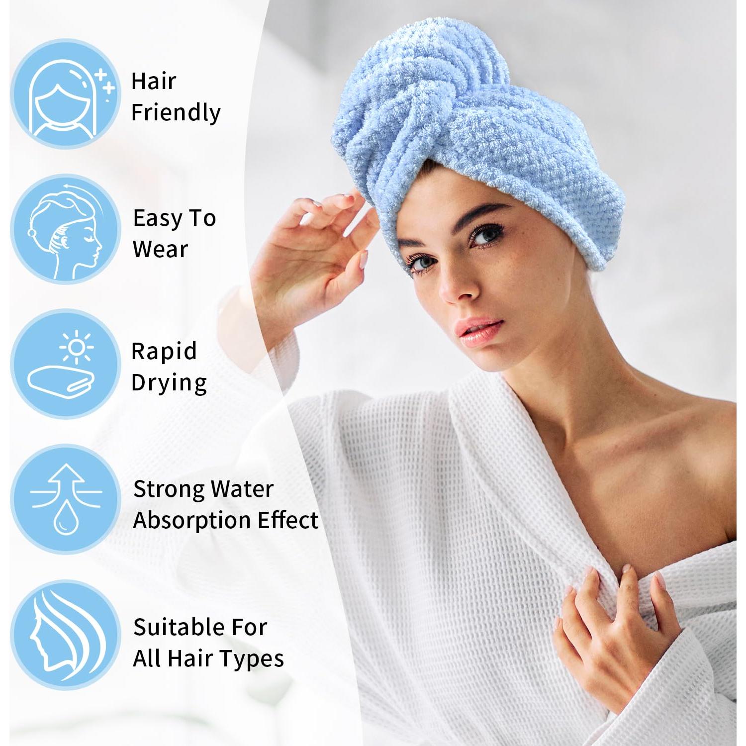 Paquete de 3 Toallas de Microfibra para Cabello Mis Cosas Novedosas