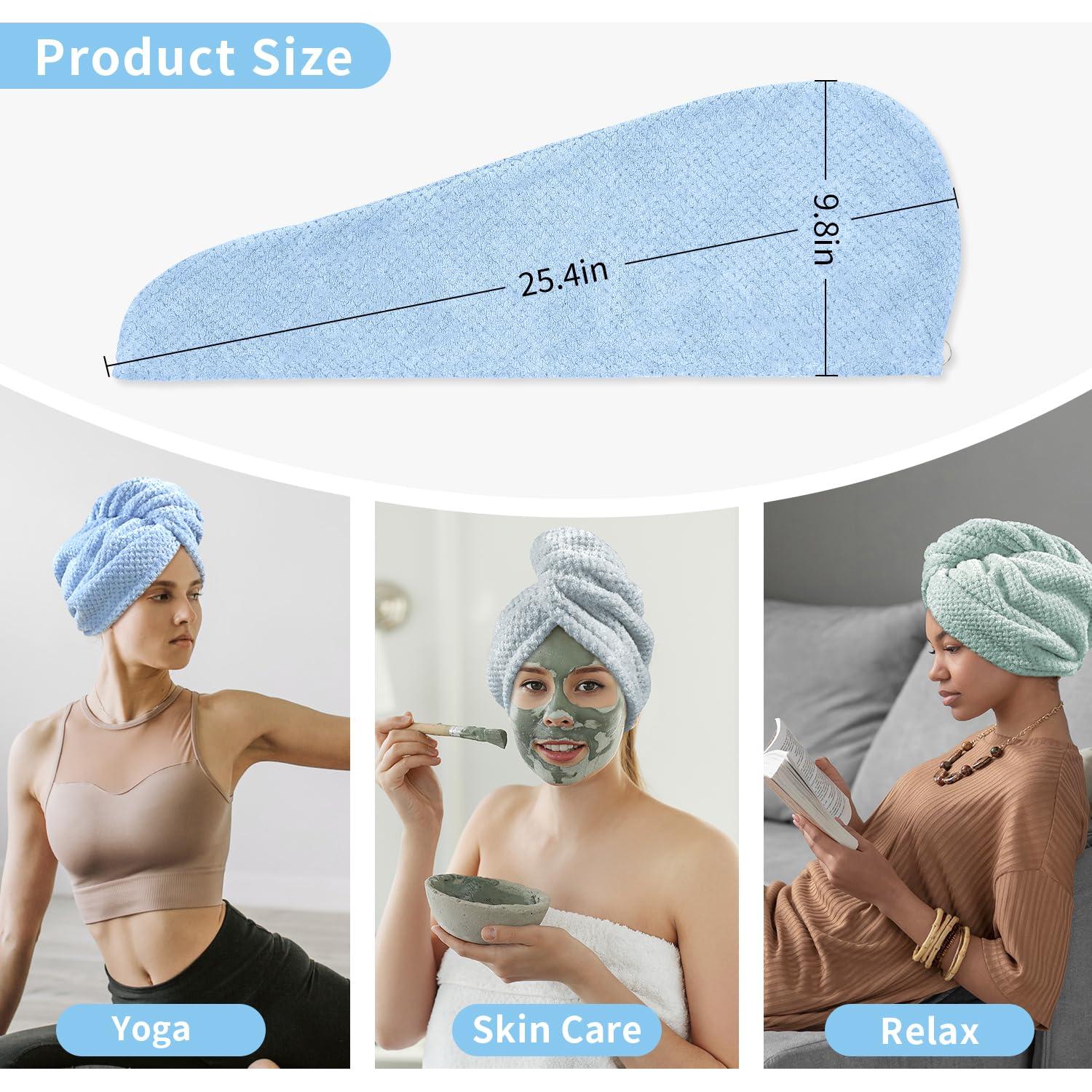 Paquete de 3 Toallas de Microfibra para Cabello Mis Cosas Novedosas