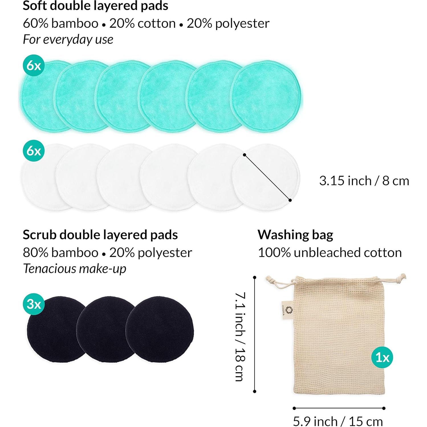 Discos Desmaquillantes Reutilizables Odoxia 15 Unidades Ecológicos