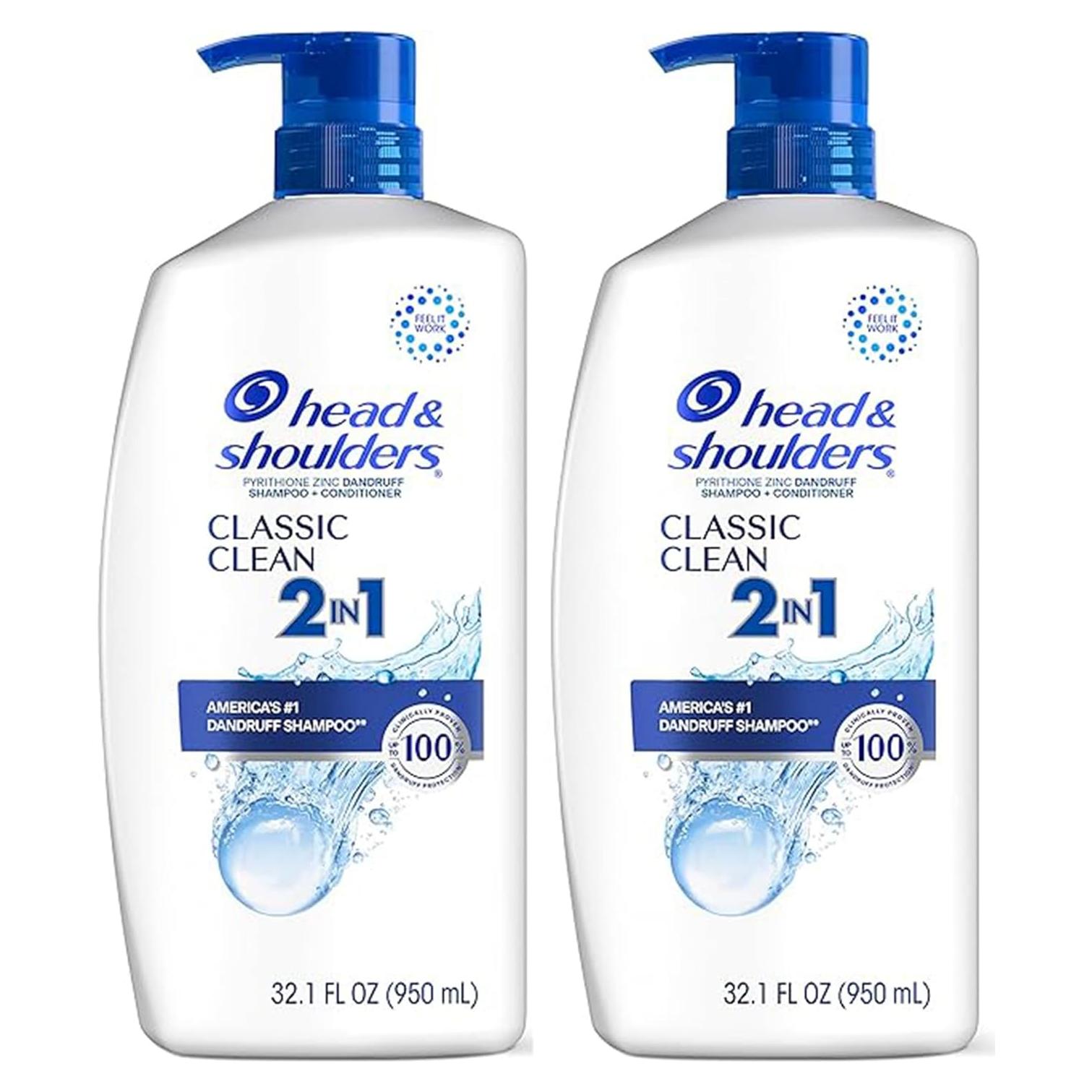 Head & Shoulders 2-en-1 Champú y Acondicionador Limpieza Clásica 2x1L