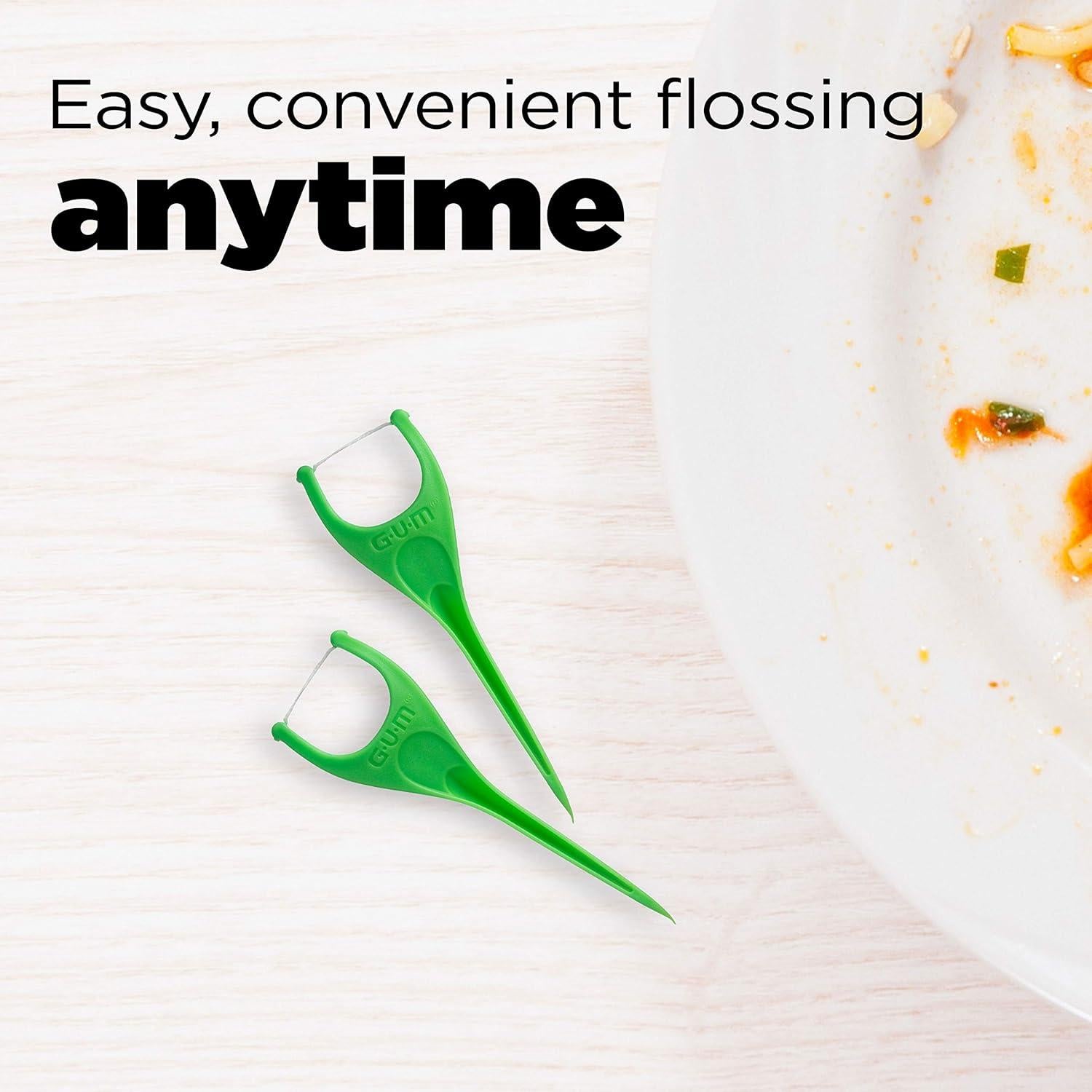 Palillos de Hilo Dental GUM Angulados 75 Unidades Sabor Menta