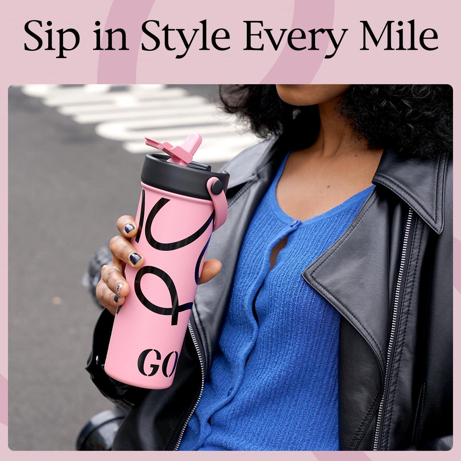 Vaso GOOM 20 oz Acero Inoxidable 18/10 Rosa con Infusor