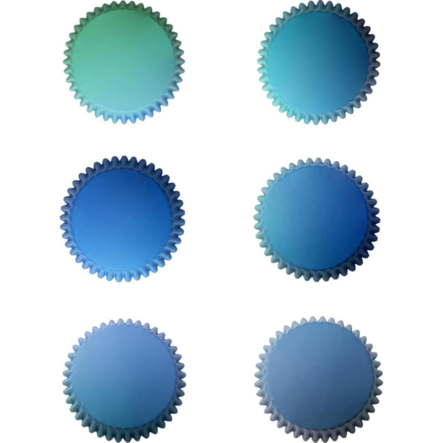 Forros para Cupcakes Qiqee 300 pcs Gradiente Azul Mini