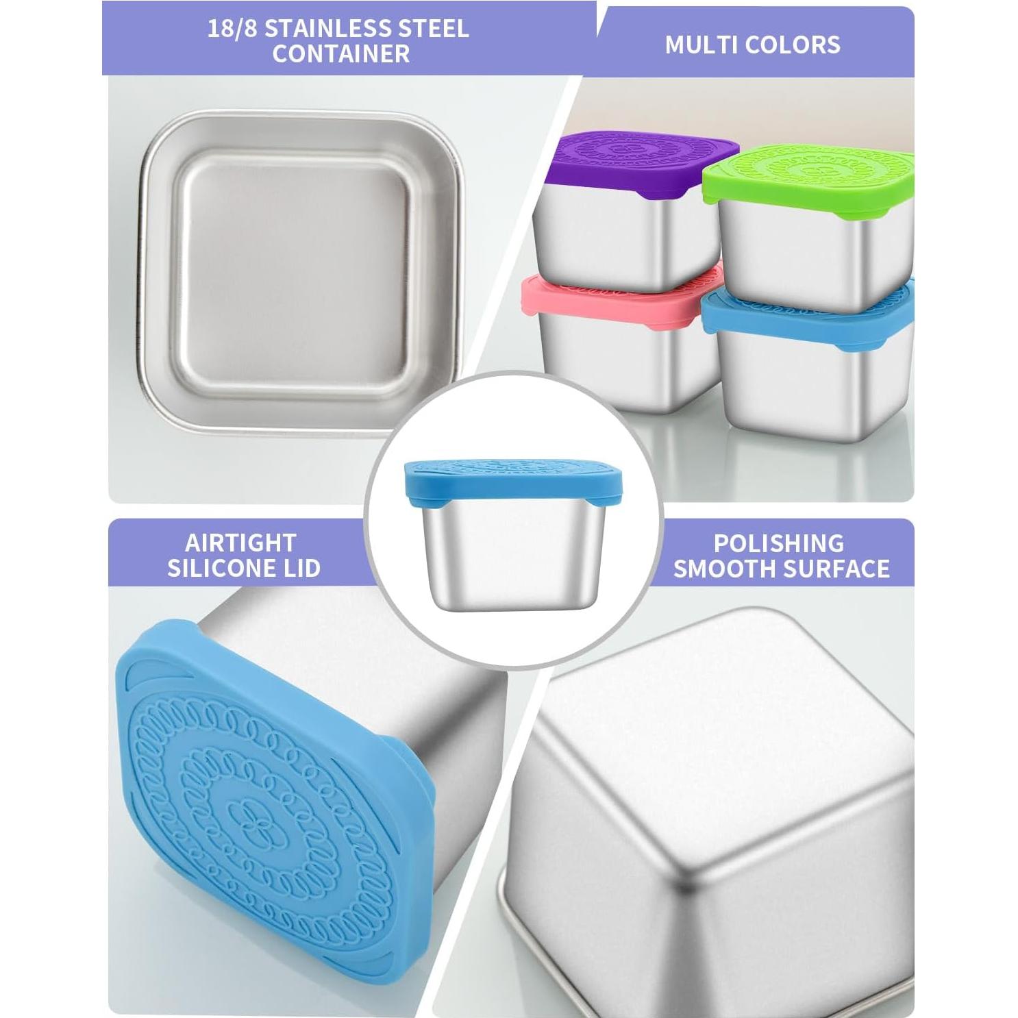 Contenedores de Snack Atecare 8 Piezas 170g Acero Inoxidable