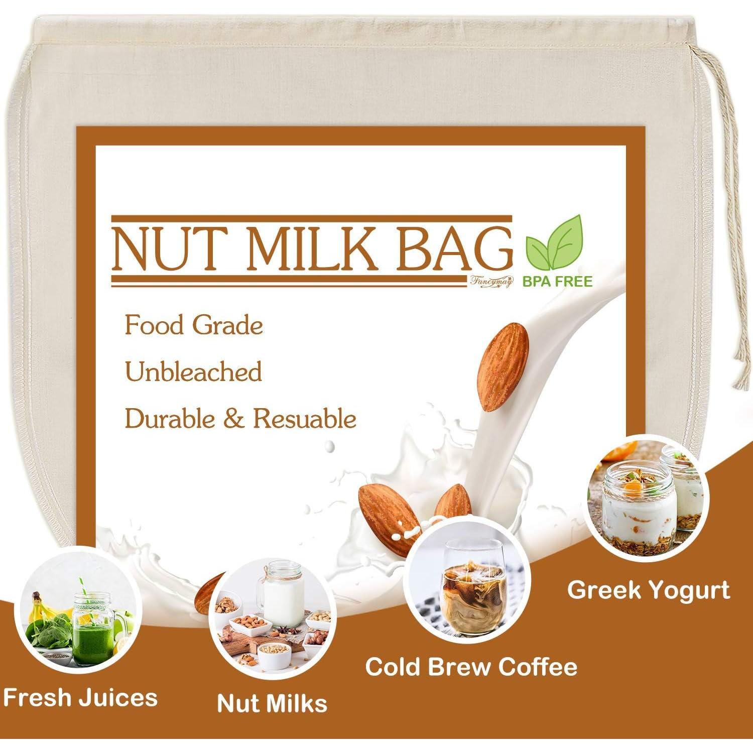 Bolsas de Leche de Nueces Fancymay 3 PCS 30.48x30.48cm Algodón