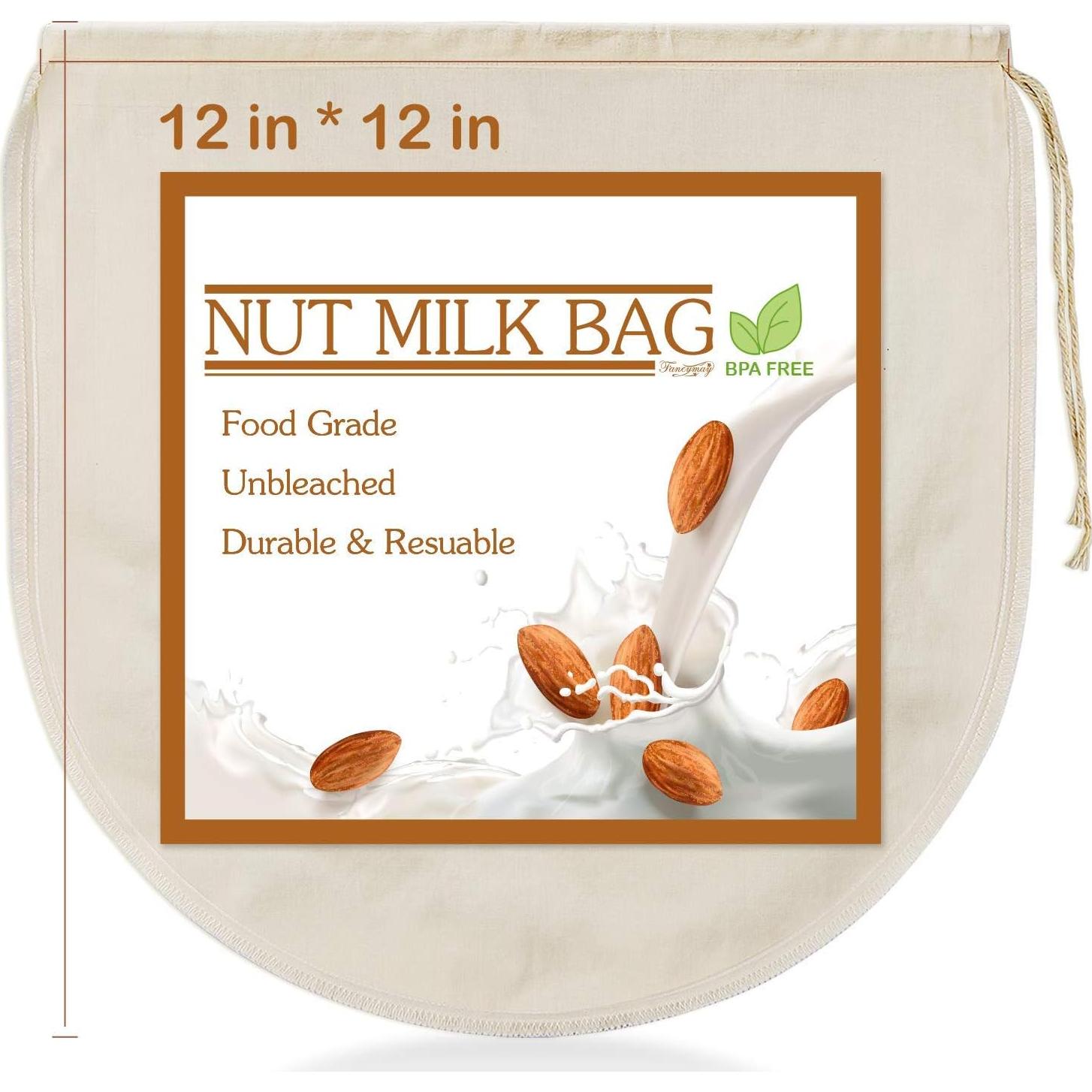 Bolsas de Leche de Nueces Fancymay 3 PCS 30.48x30.48cm Algodón