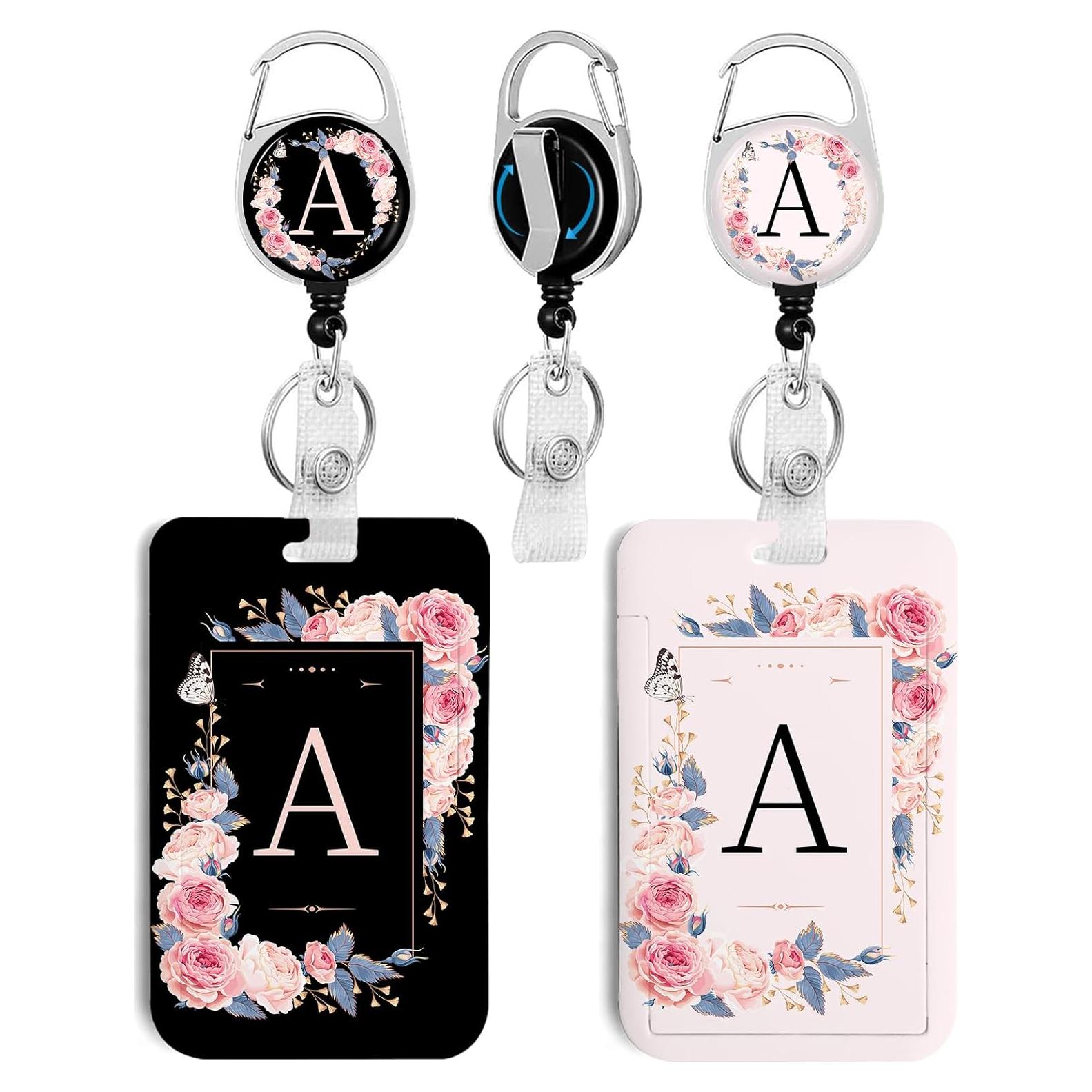 2 Paquete Titular de Identificación Rcmyll con Clip Retráctil