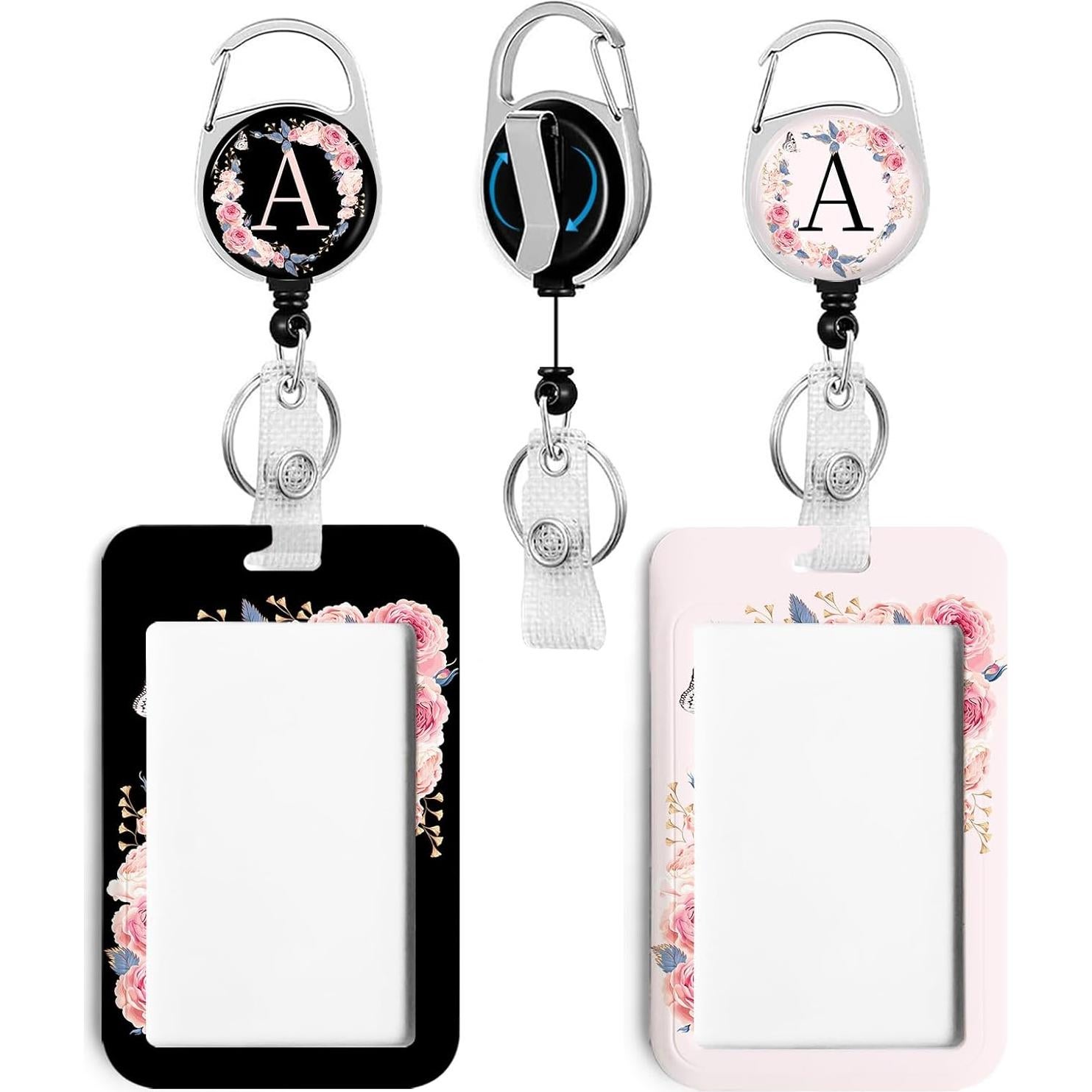 2 Paquete Titular de Identificación Rcmyll con Clip Retráctil