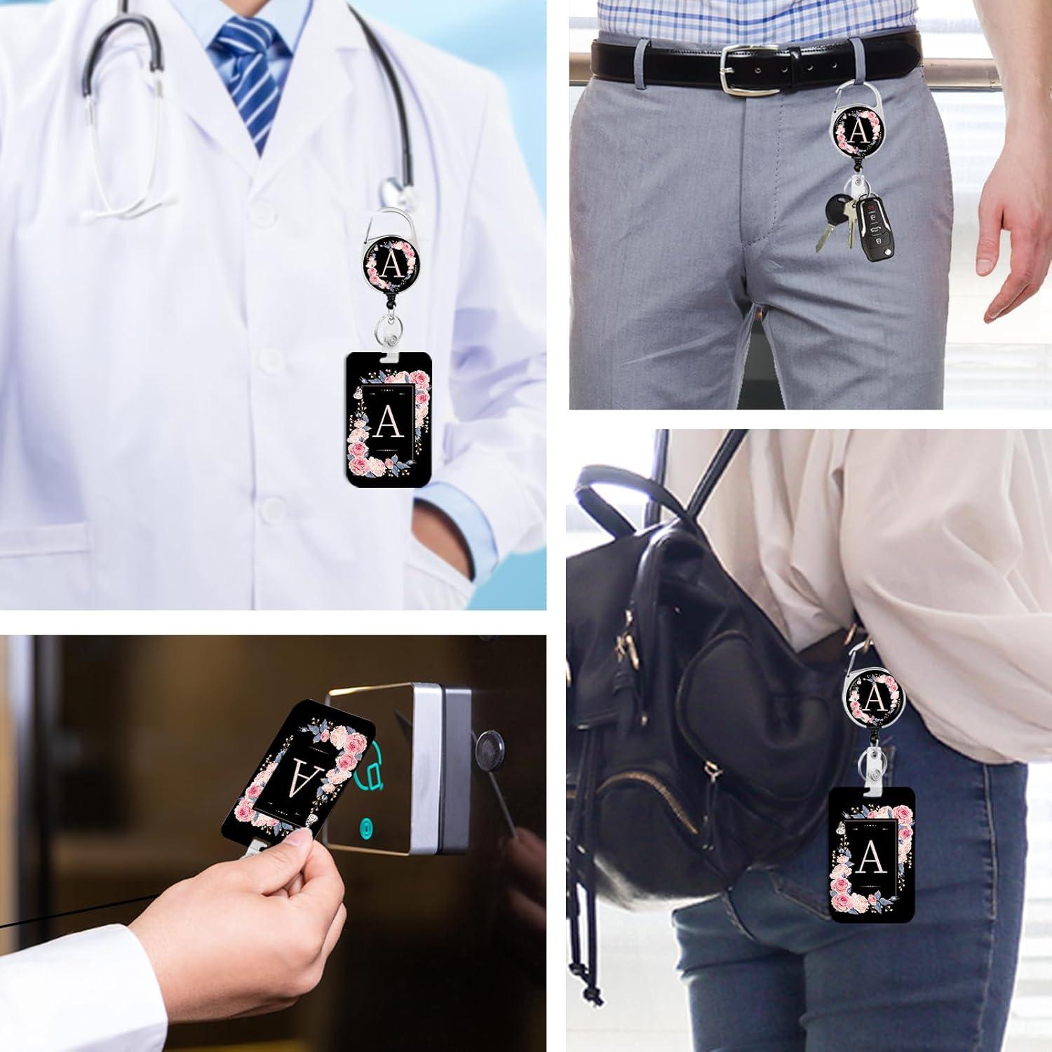 2 Paquete Titular de Identificación Rcmyll con Clip Retráctil