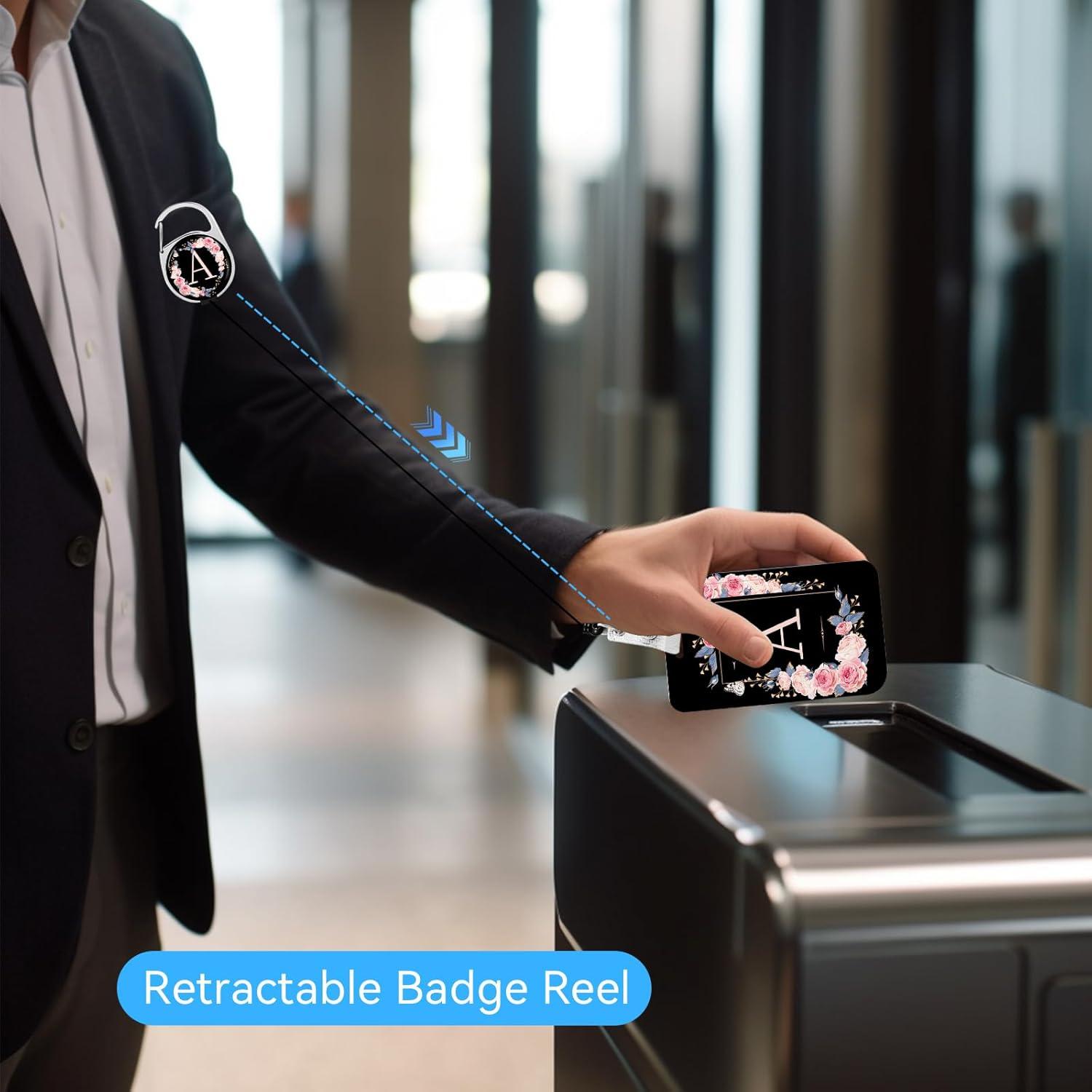 2 Paquete Titular de Identificación Rcmyll con Clip Retráctil